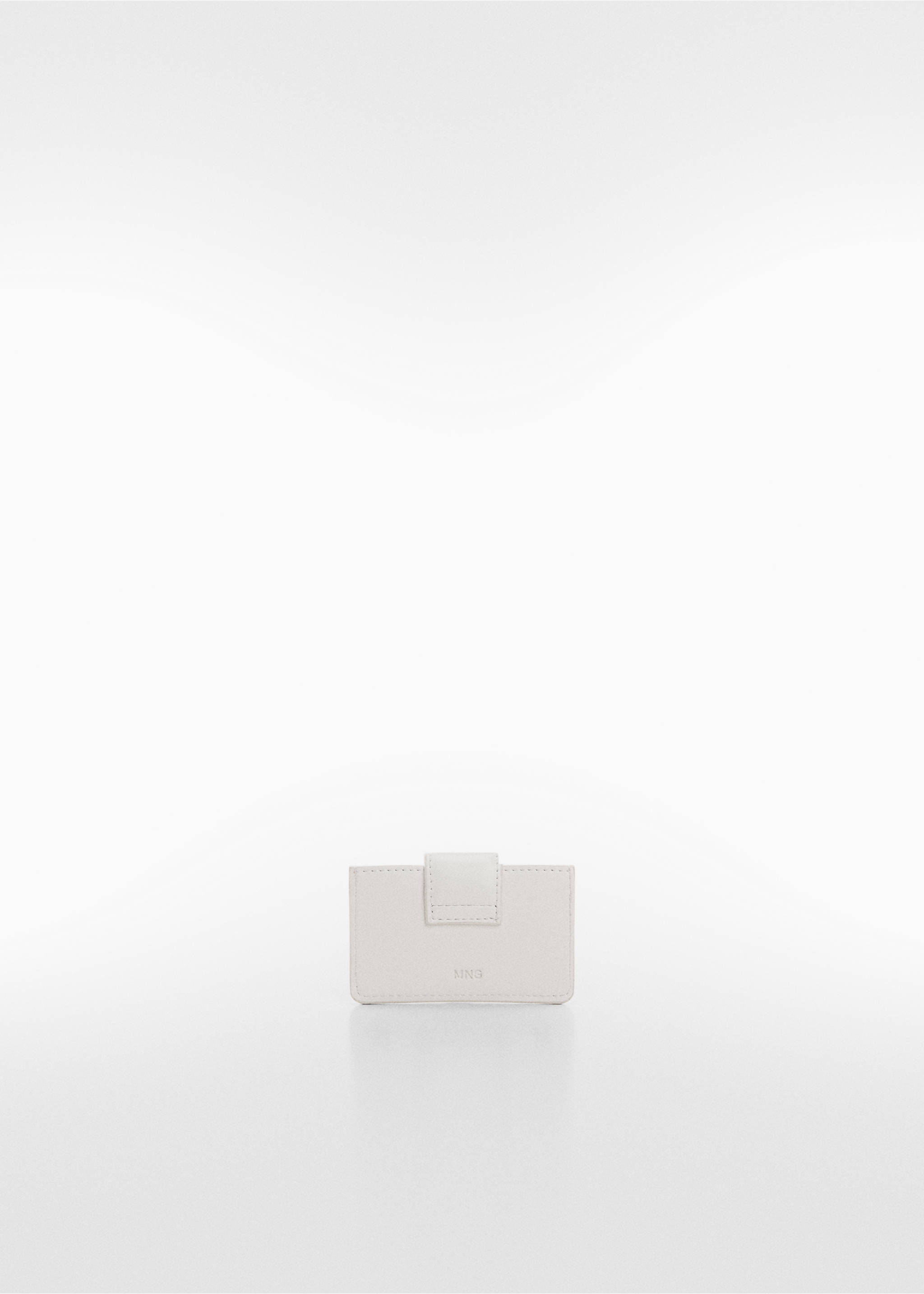 Card holder with flap and logo - Details of the article 1, White. Ref: 67057920-00.