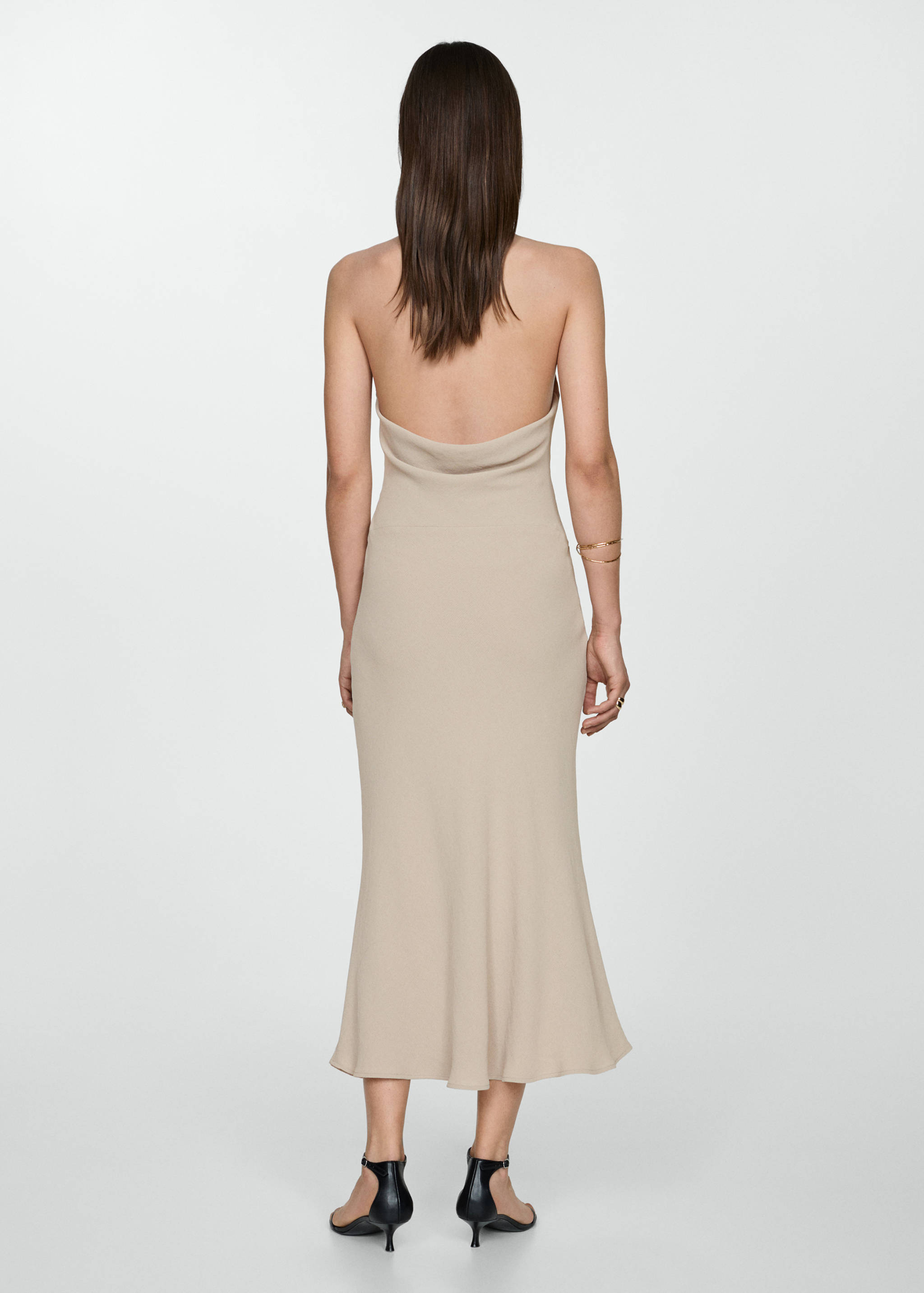 Halter dress with draped neckline - Reverse of the article