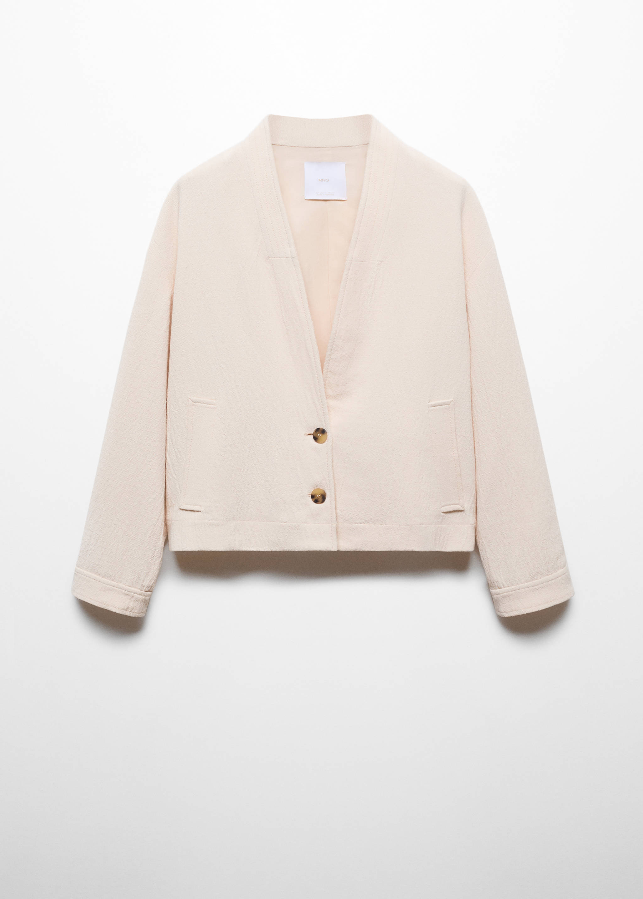 Chaqueta algodón cuello pico - Artículo sin modelo