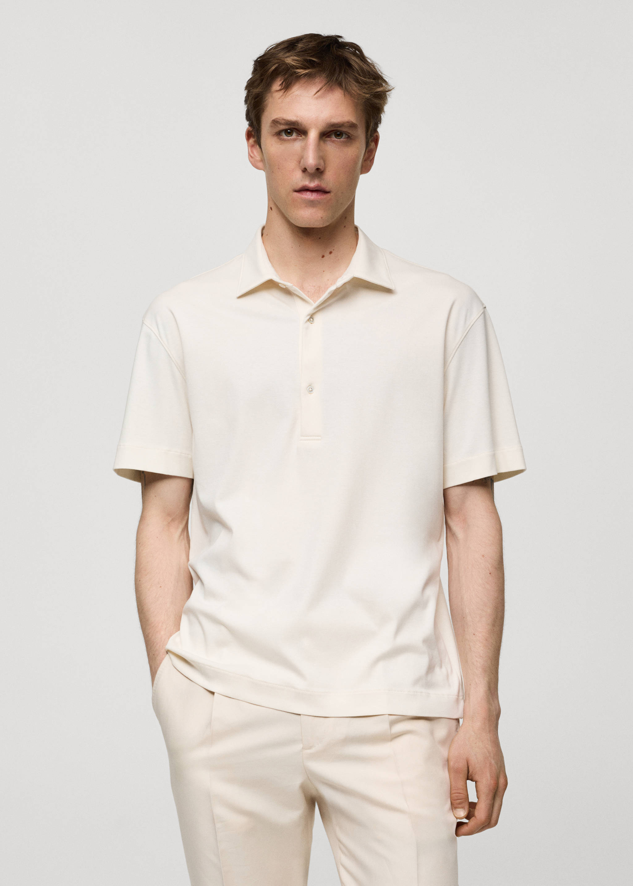 Polo slim-fit 100 % coton - Plan moyen