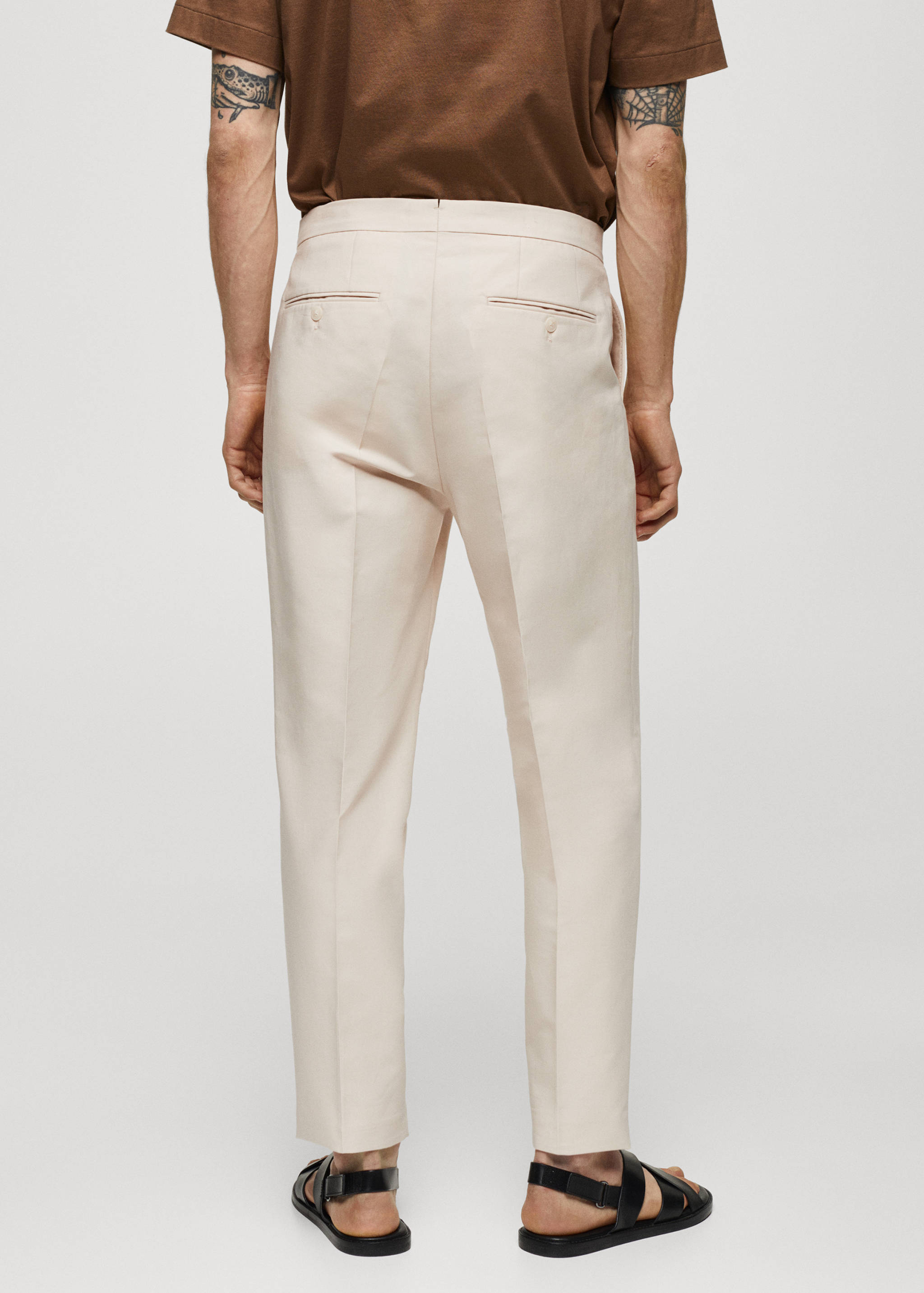 100% cotton slim-fit tailored suit trousers - Reverse of the article