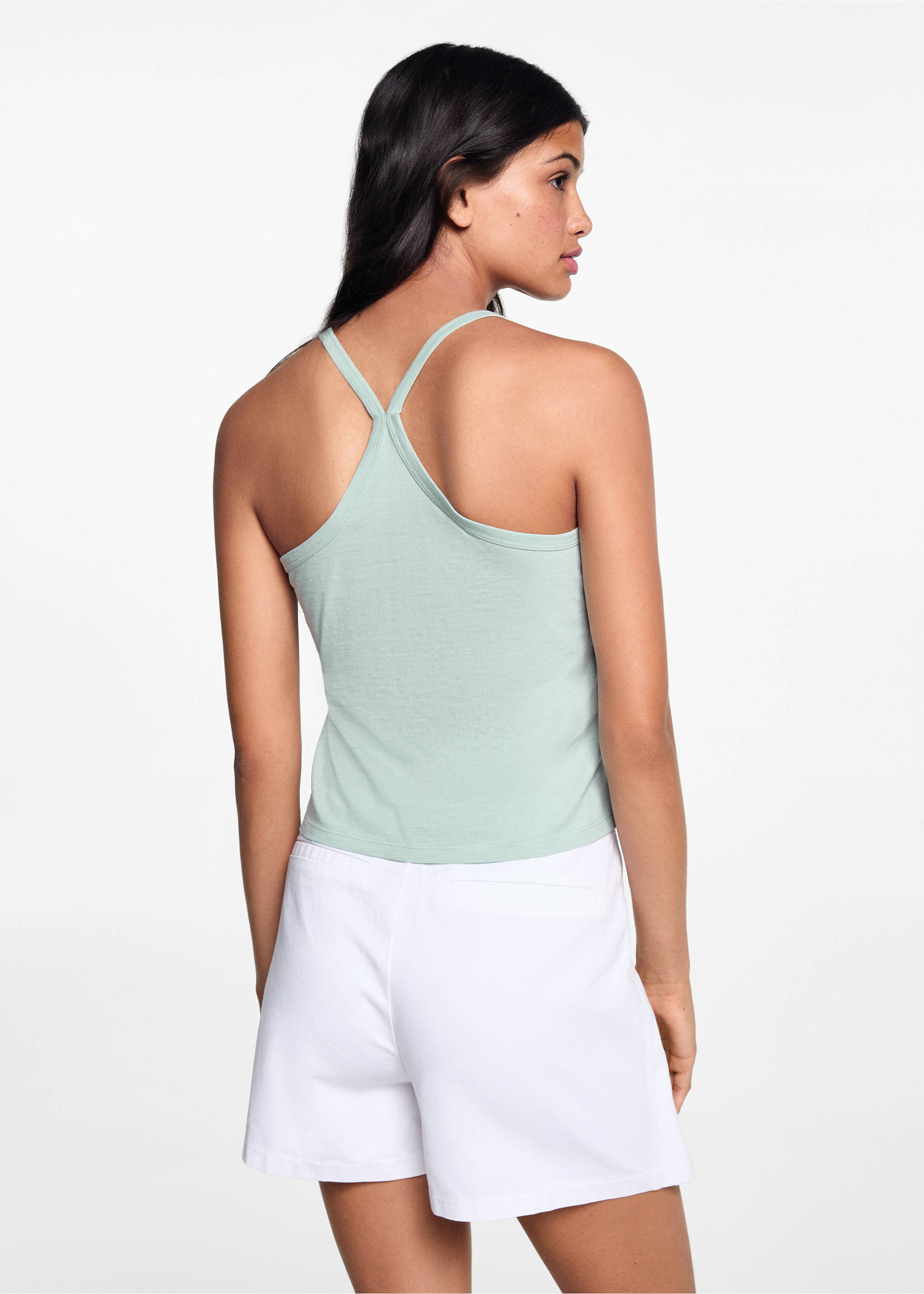 Débardeur coton - Verso de l’article, Bleu ciel. Ref: 67058269-00.