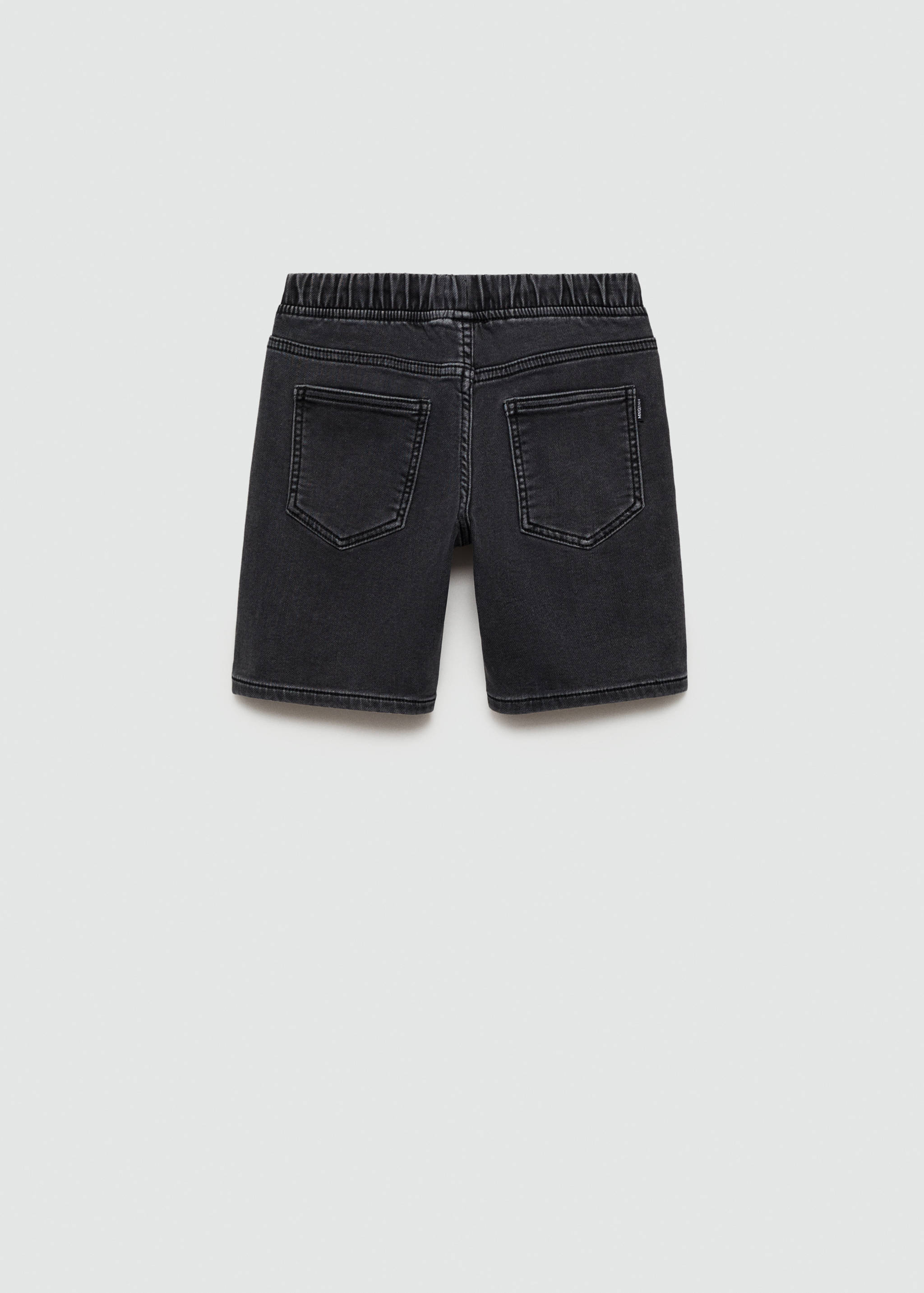 Elastic waist denim Bermuda shorts - Reverse of the article