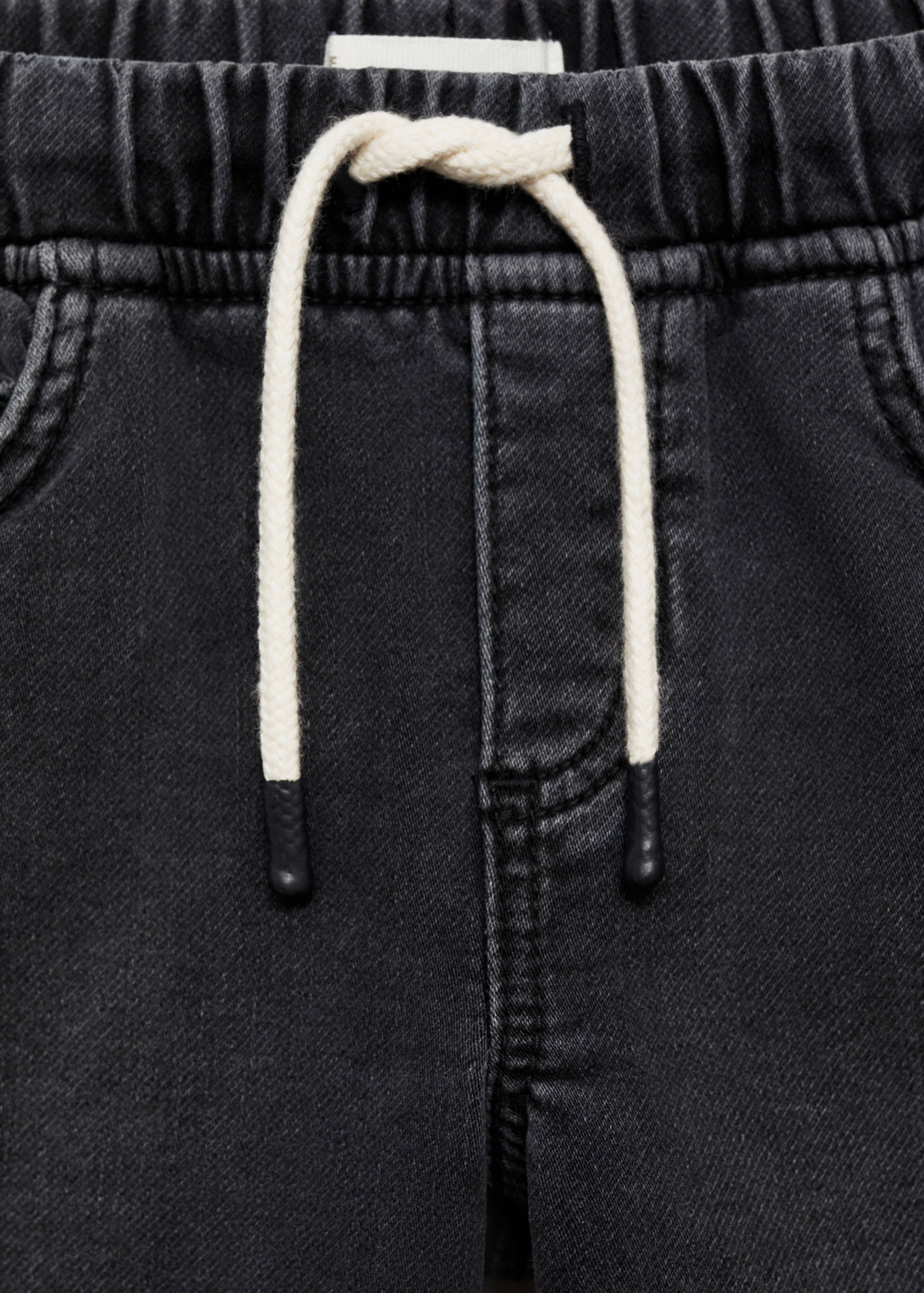 Elastic waist denim Bermuda shorts - Details of the article 8