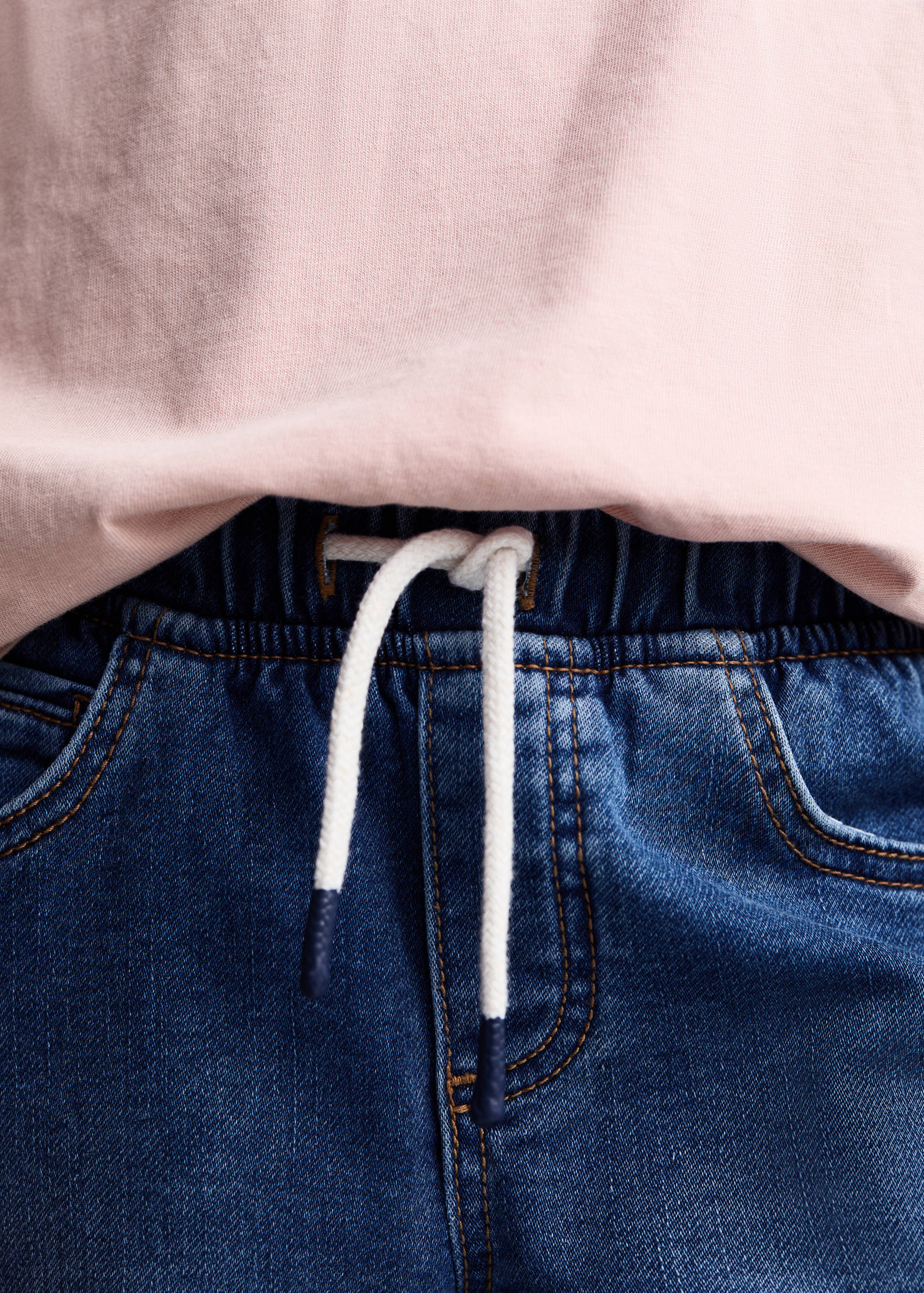 Elastic waist denim Bermuda shorts - Details of the article 6