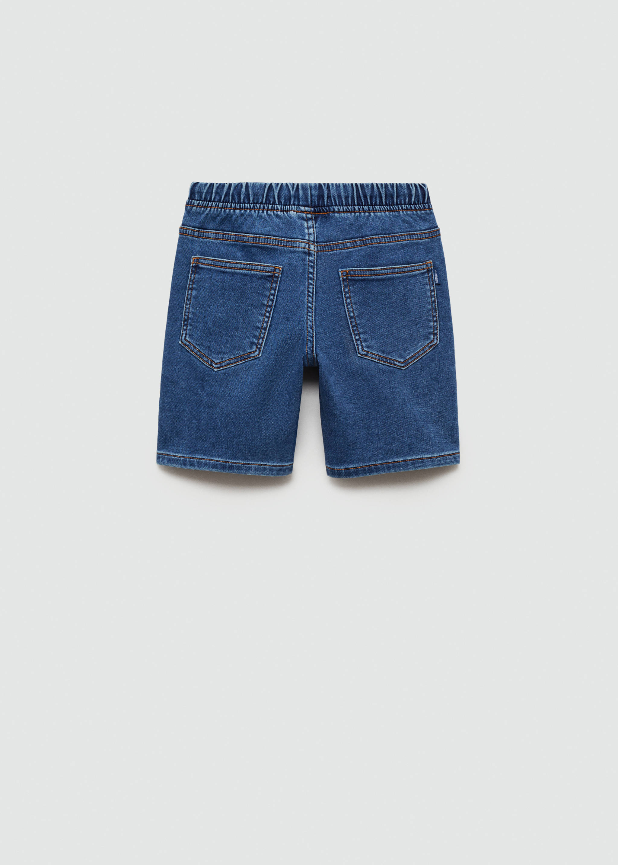 Elastic waist denim Bermuda shorts - Reverse of the article