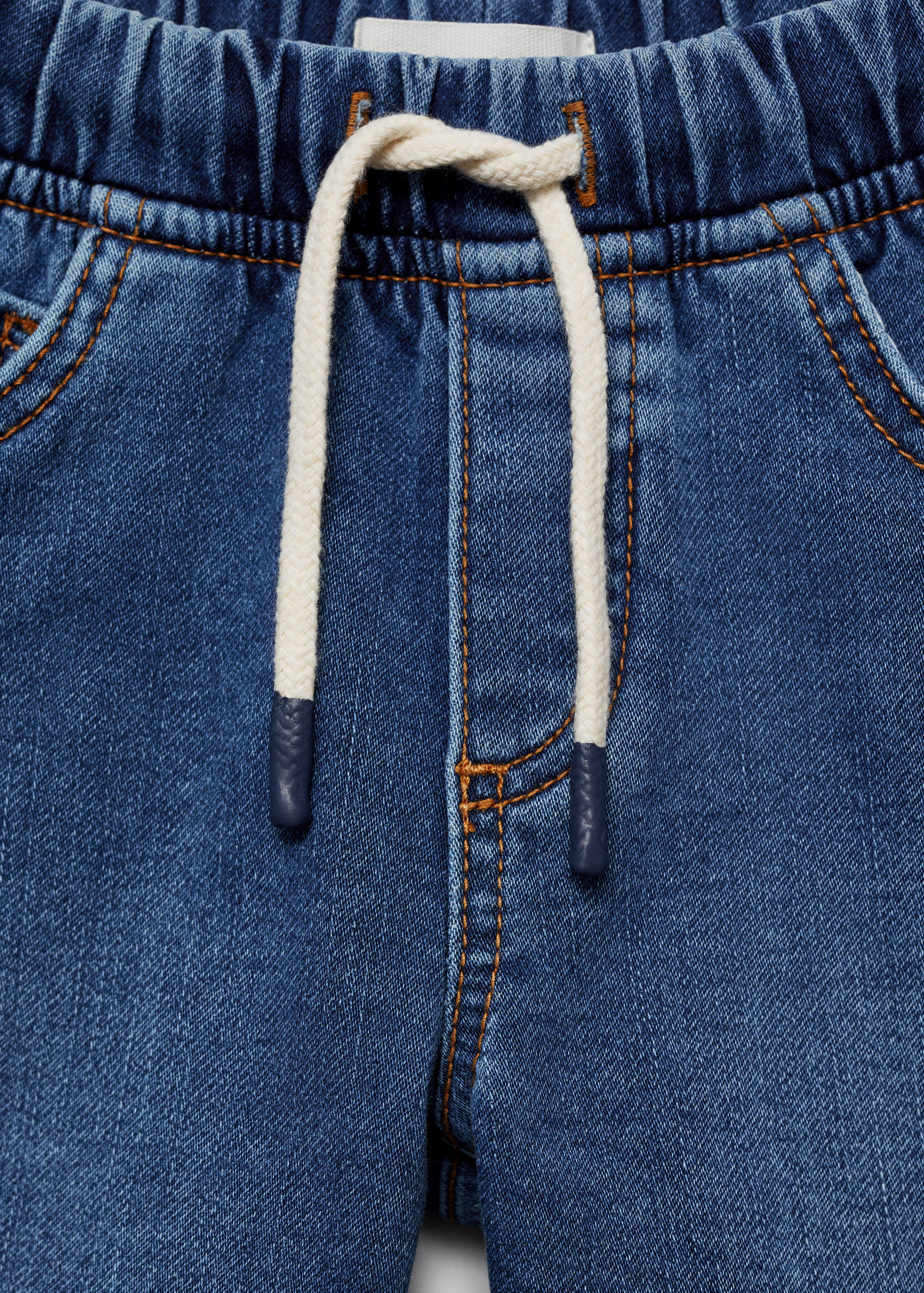Elastic waist denim Bermuda shorts - Details of the article 8