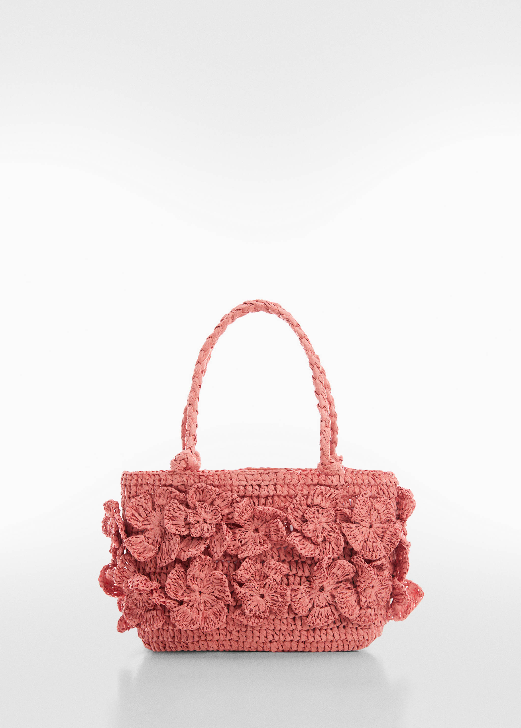 Raffia-effect floral bag - Article without model
