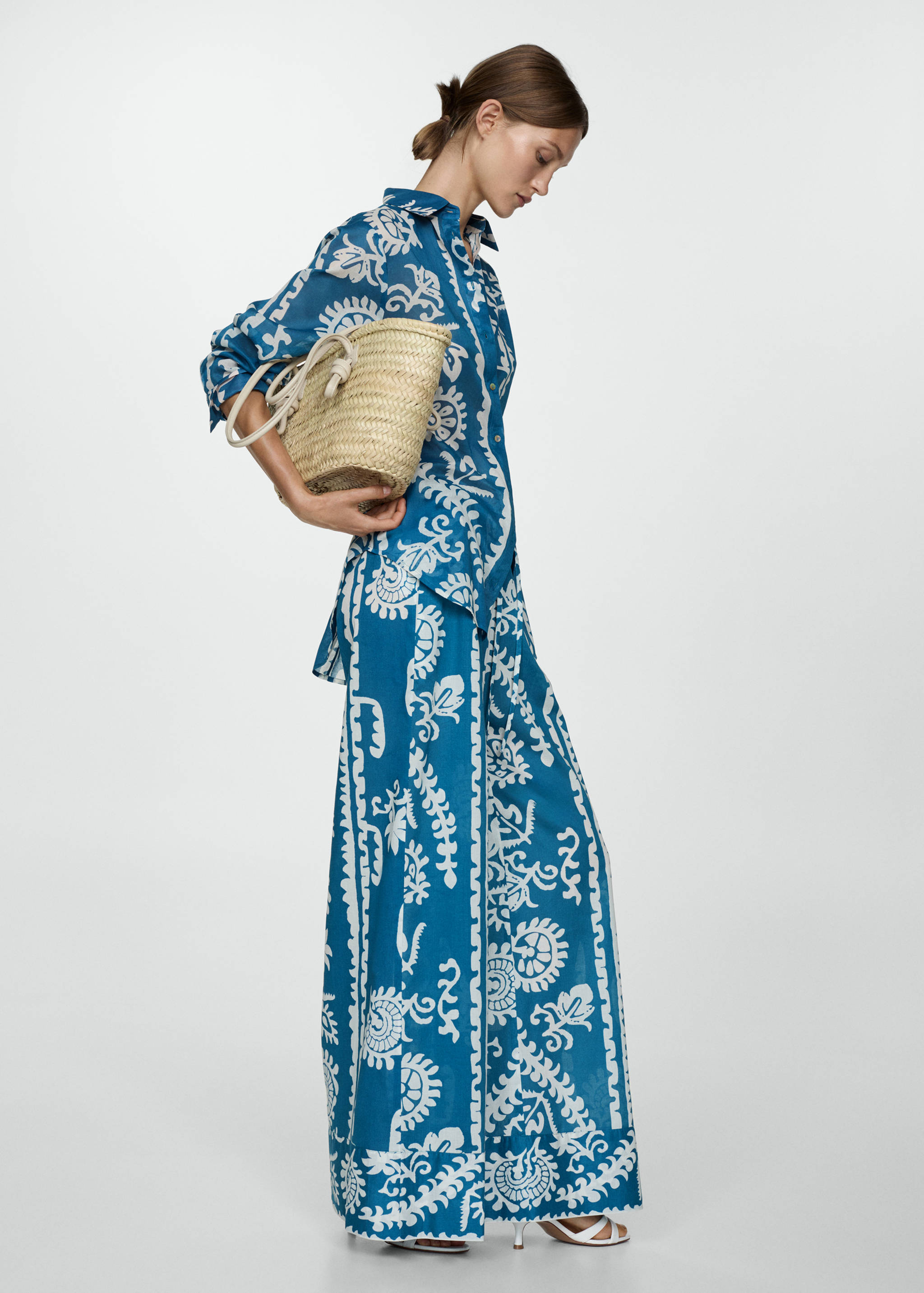 Wide leg printed pants - General plane