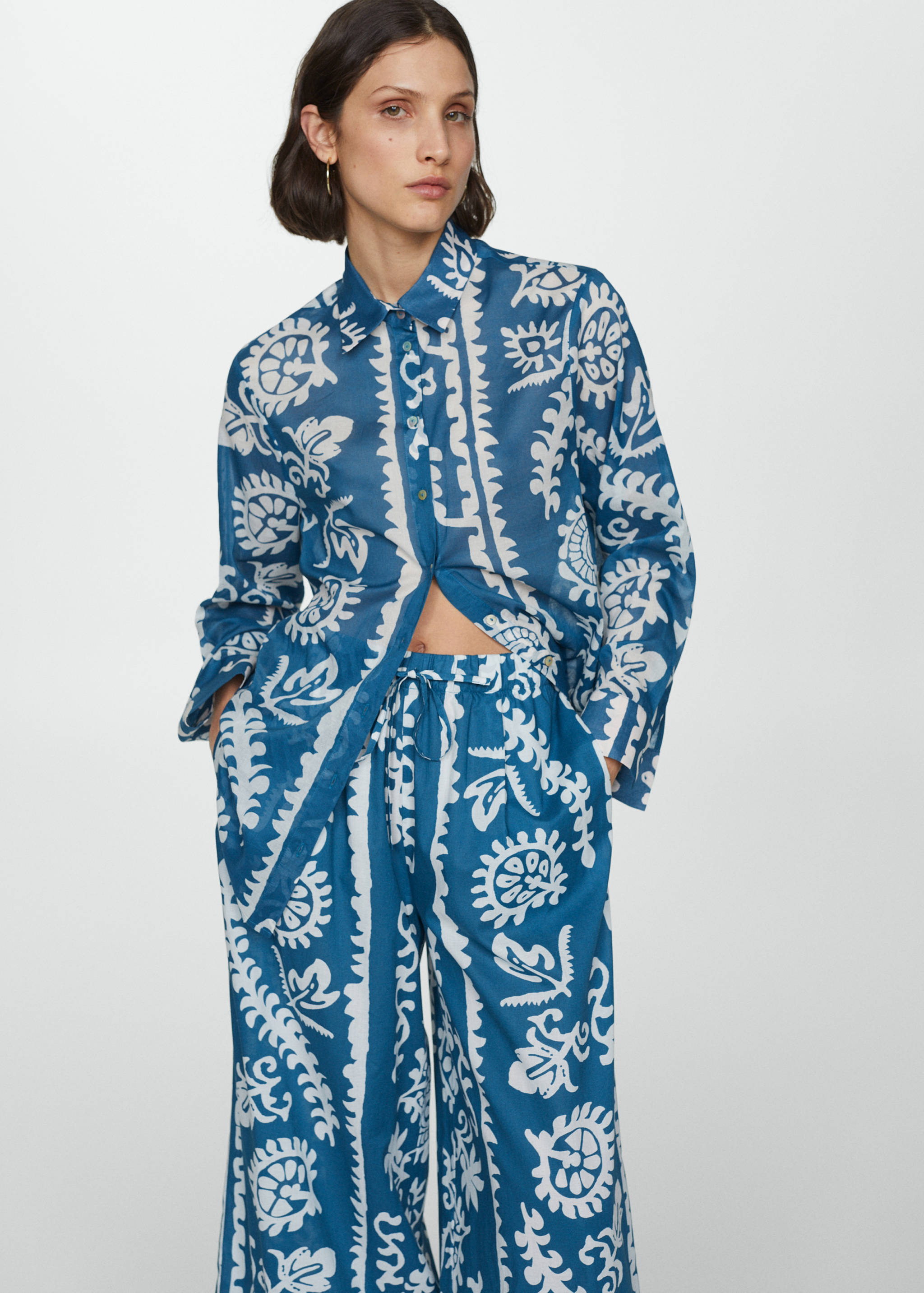 Wide leg printed pants - Details of the article 1