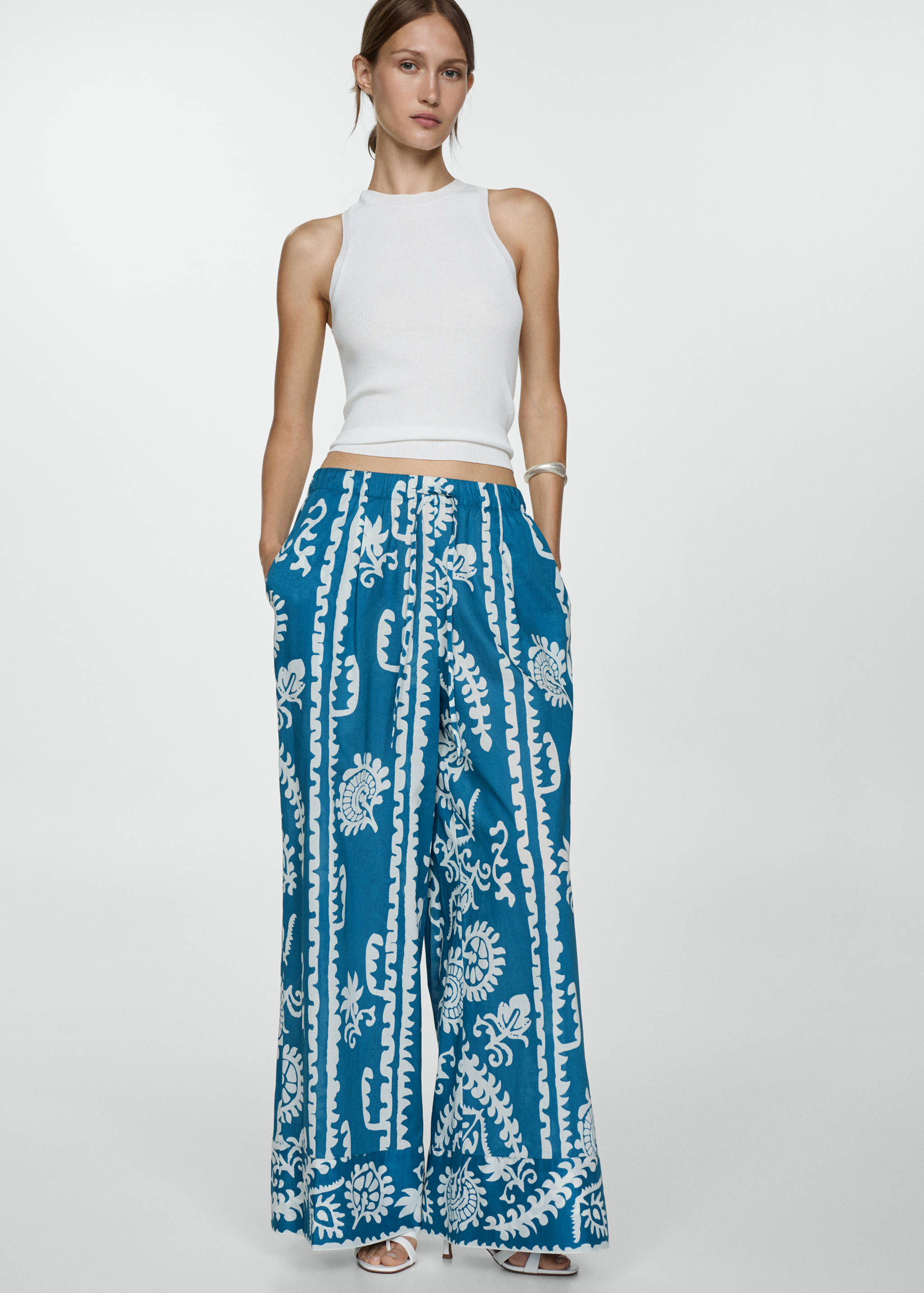 Wide leg printed pants - Details of the article 2