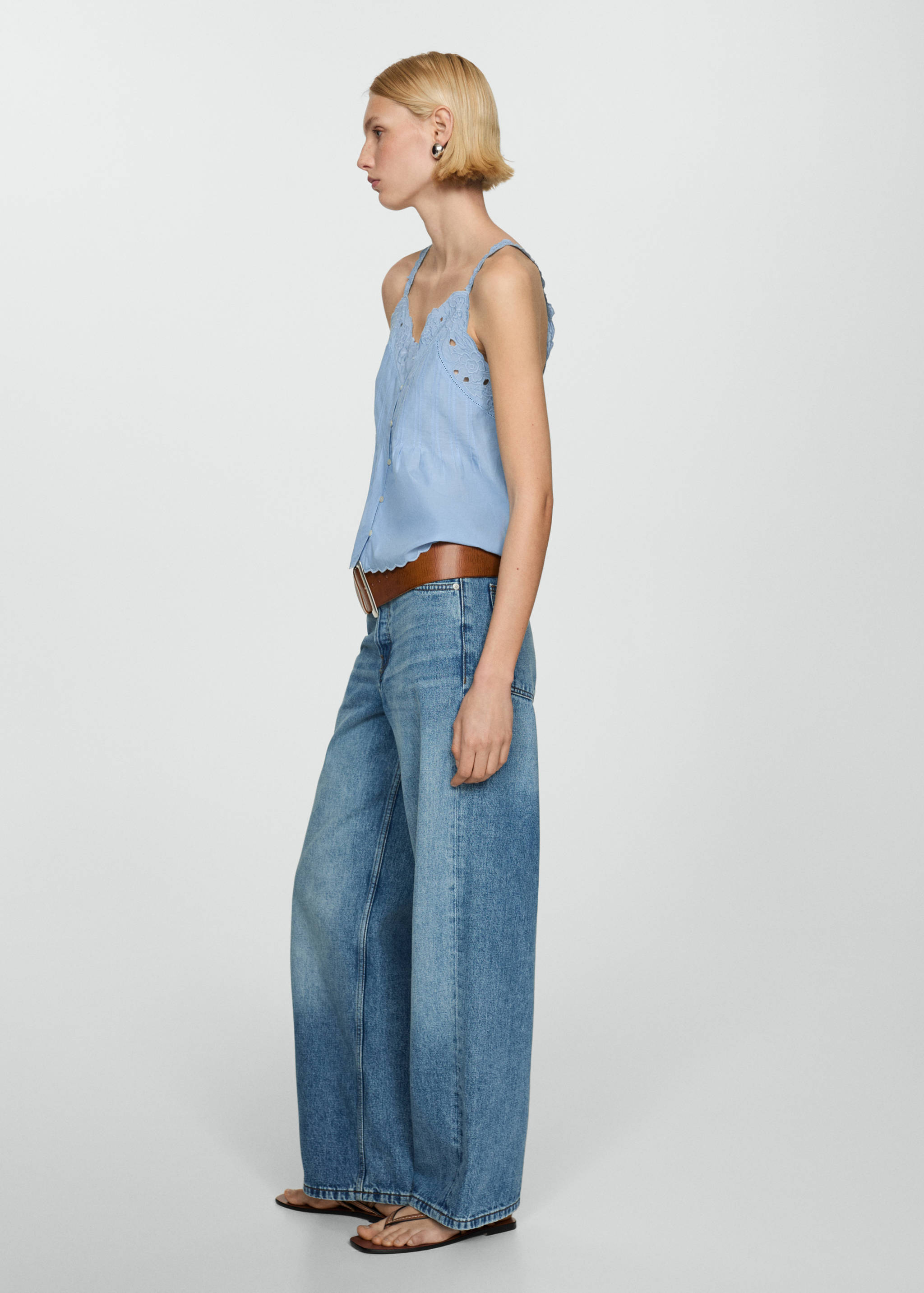 Embroidered strap top - General plane