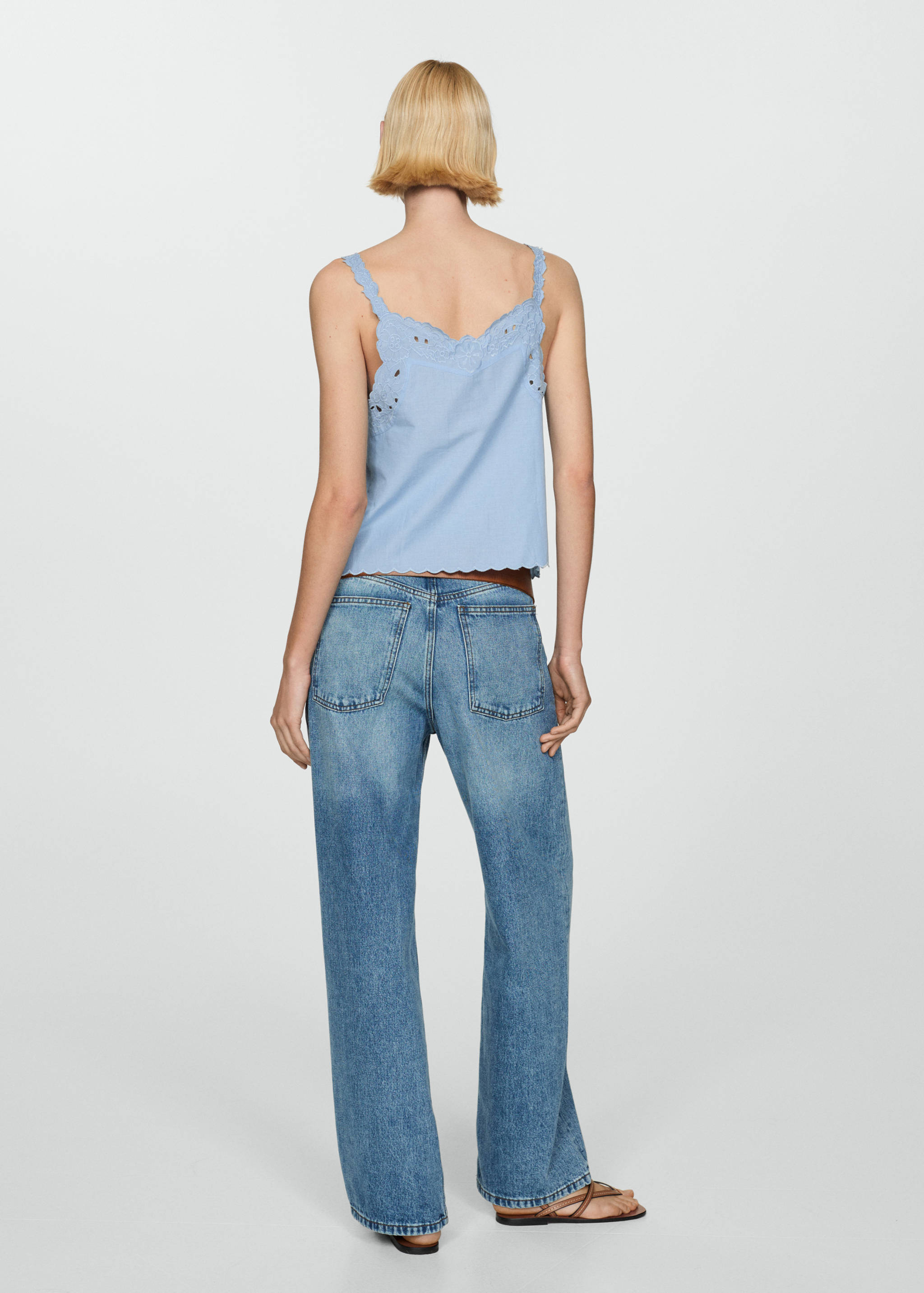 Embroidered strap top - Reverse of the article