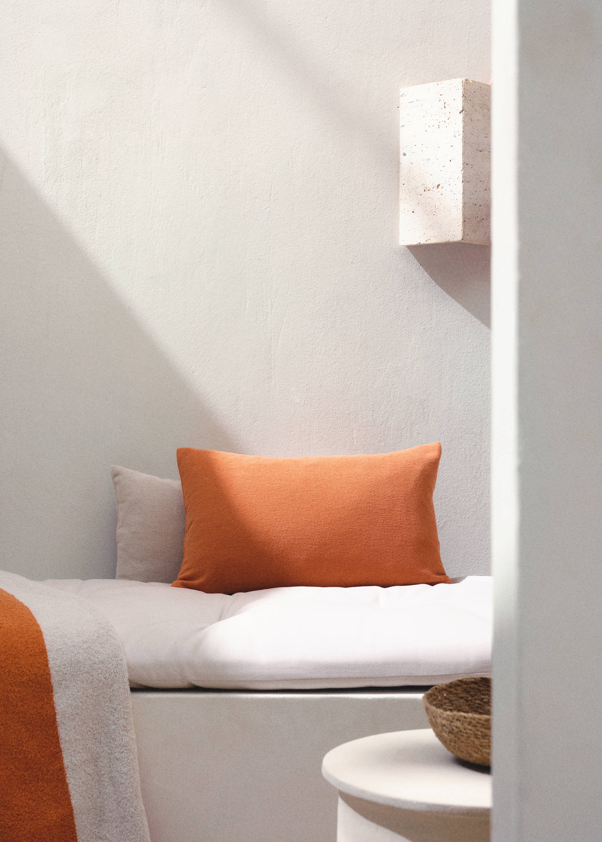 Funda de coixí cotó ris 30x50cm - Pla general