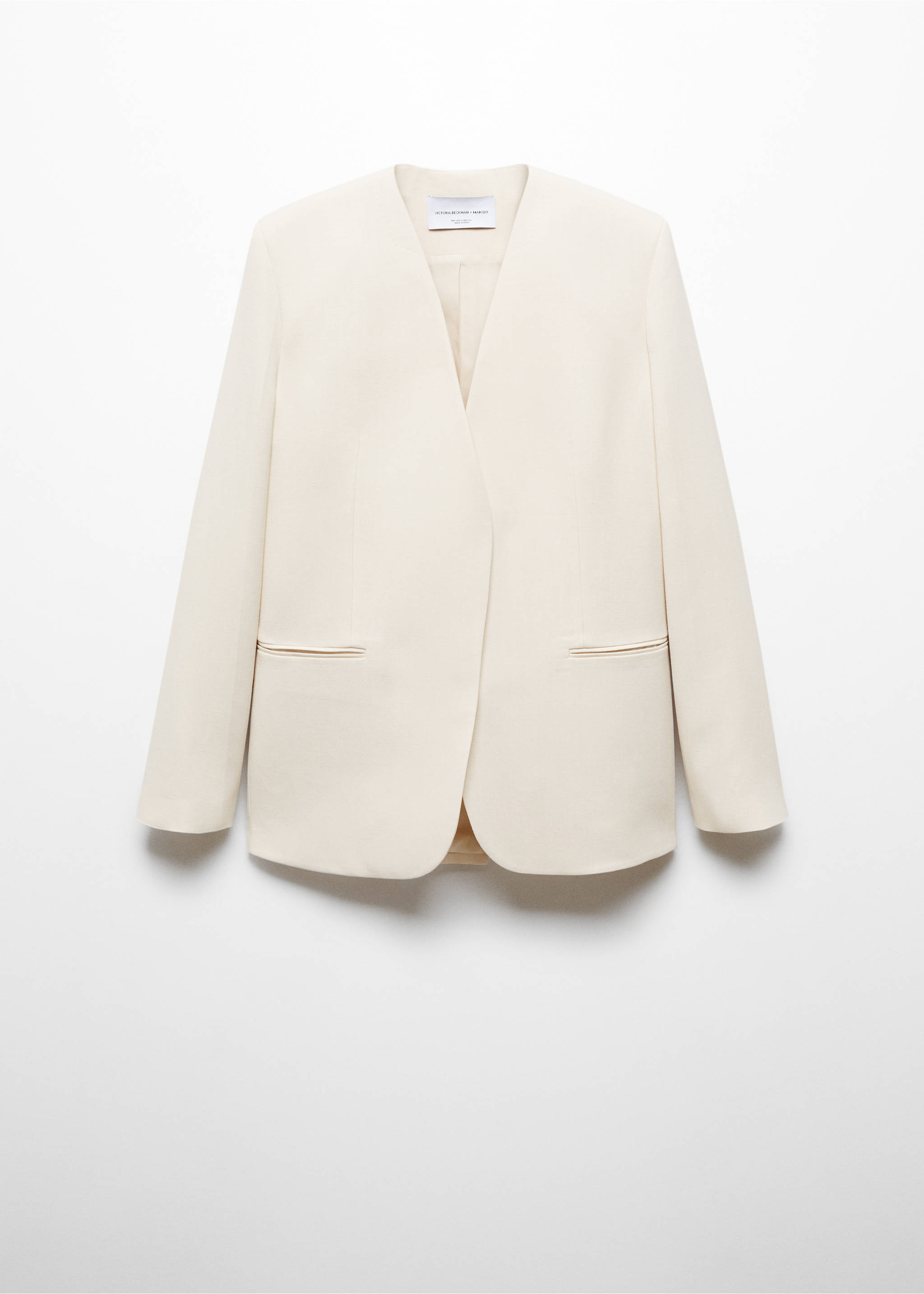 Suit blazer without lapels - Article without model, Ecru. Ref: 67058657-00.