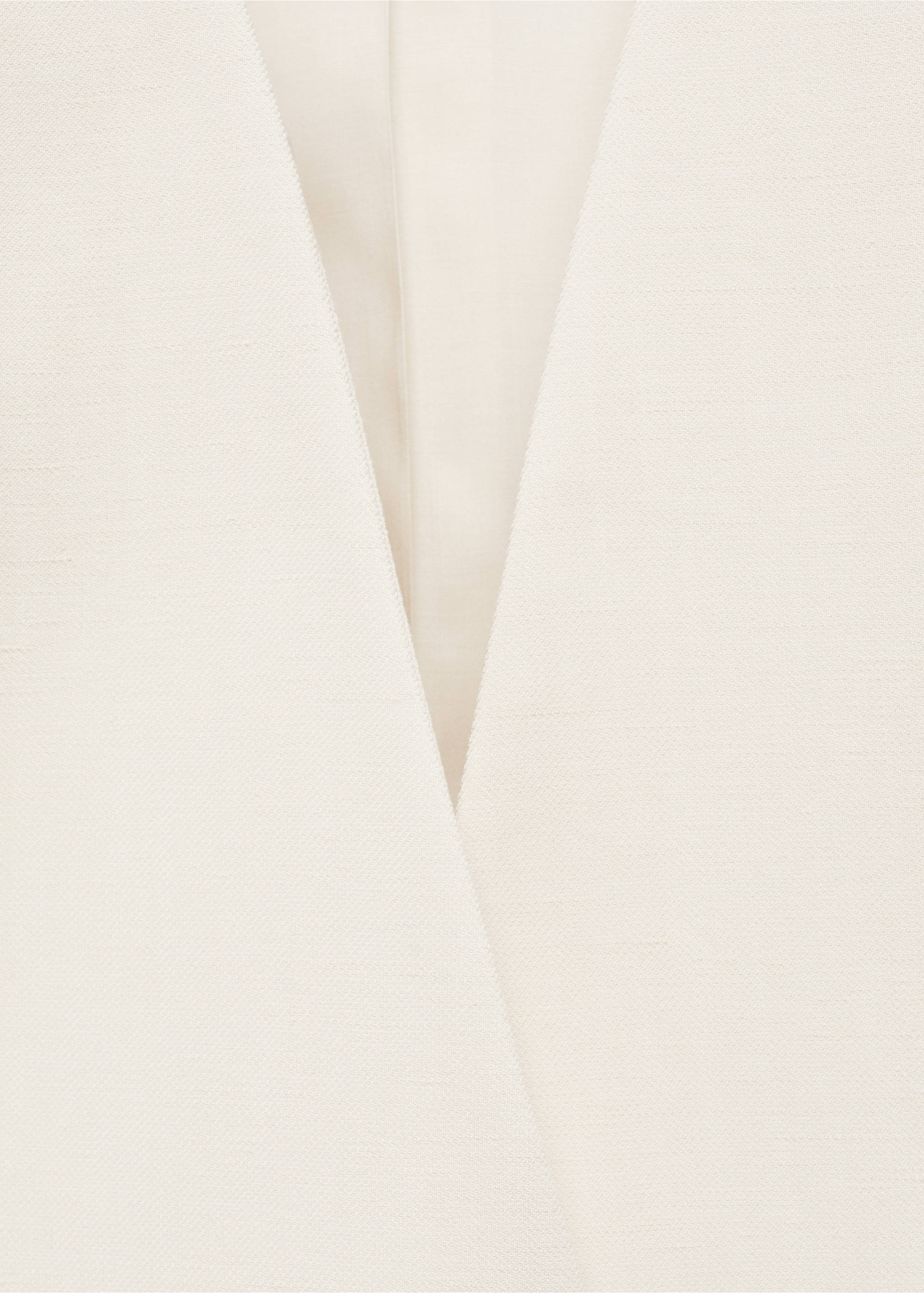 Suit blazer without lapels - Details of the article 8, Ecru. Ref: 67058657-00.