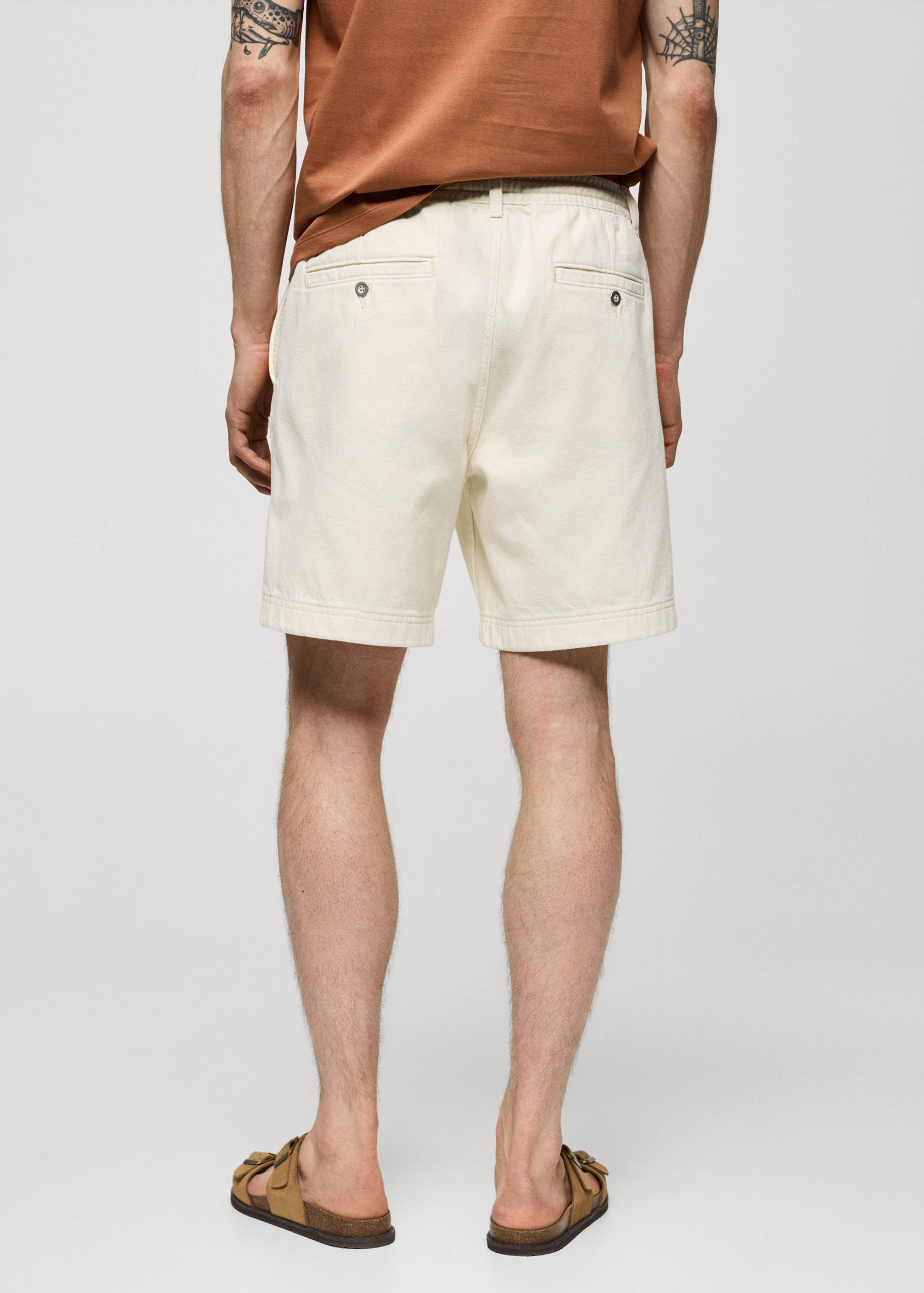 100% cotton bermuda shorts with drawstring - Reverse of the article