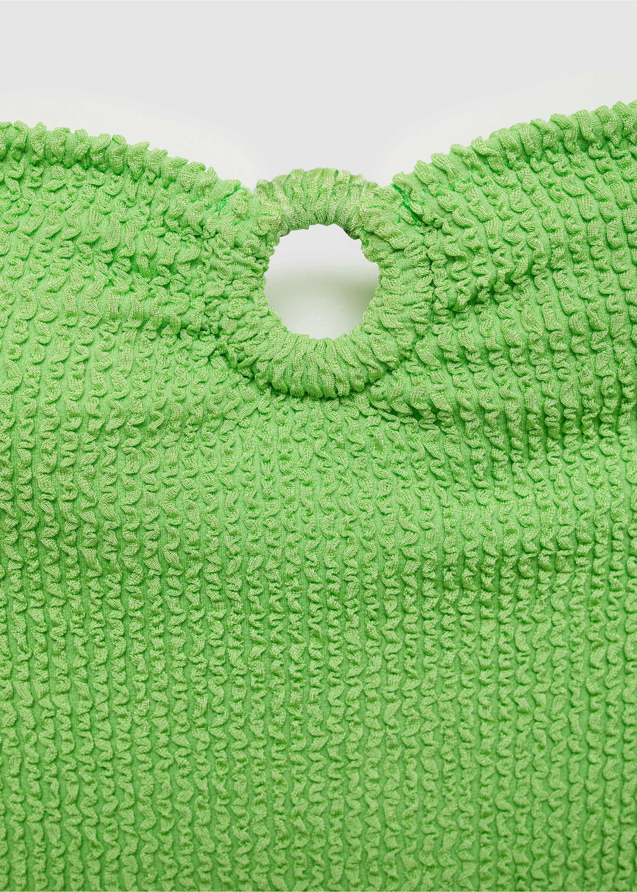 Maillot de bain bustier texturé - Détail de l'article 8, Vert. Ref: 67059228-00.
