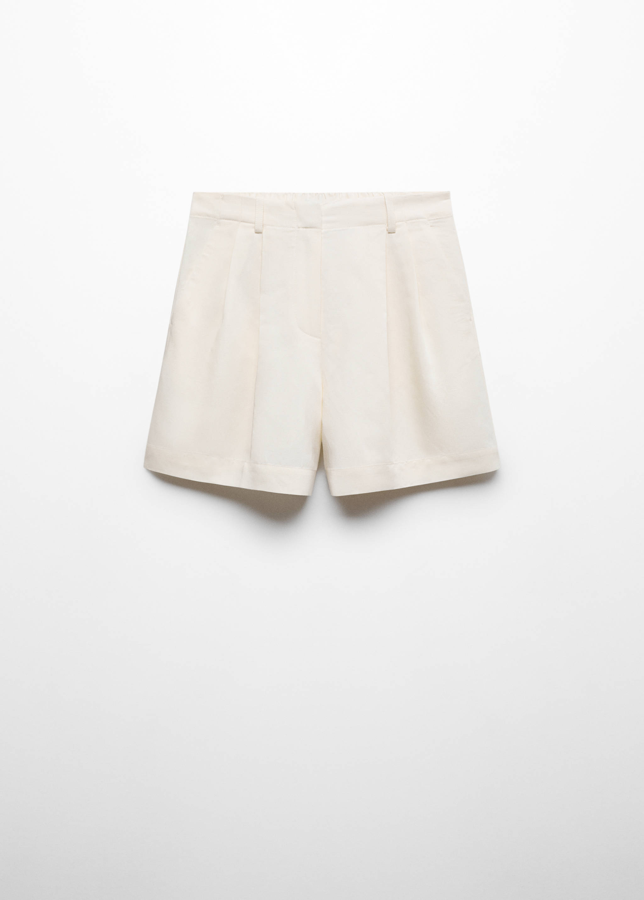 Linen-blend Bermuda plated shorts - Article without model