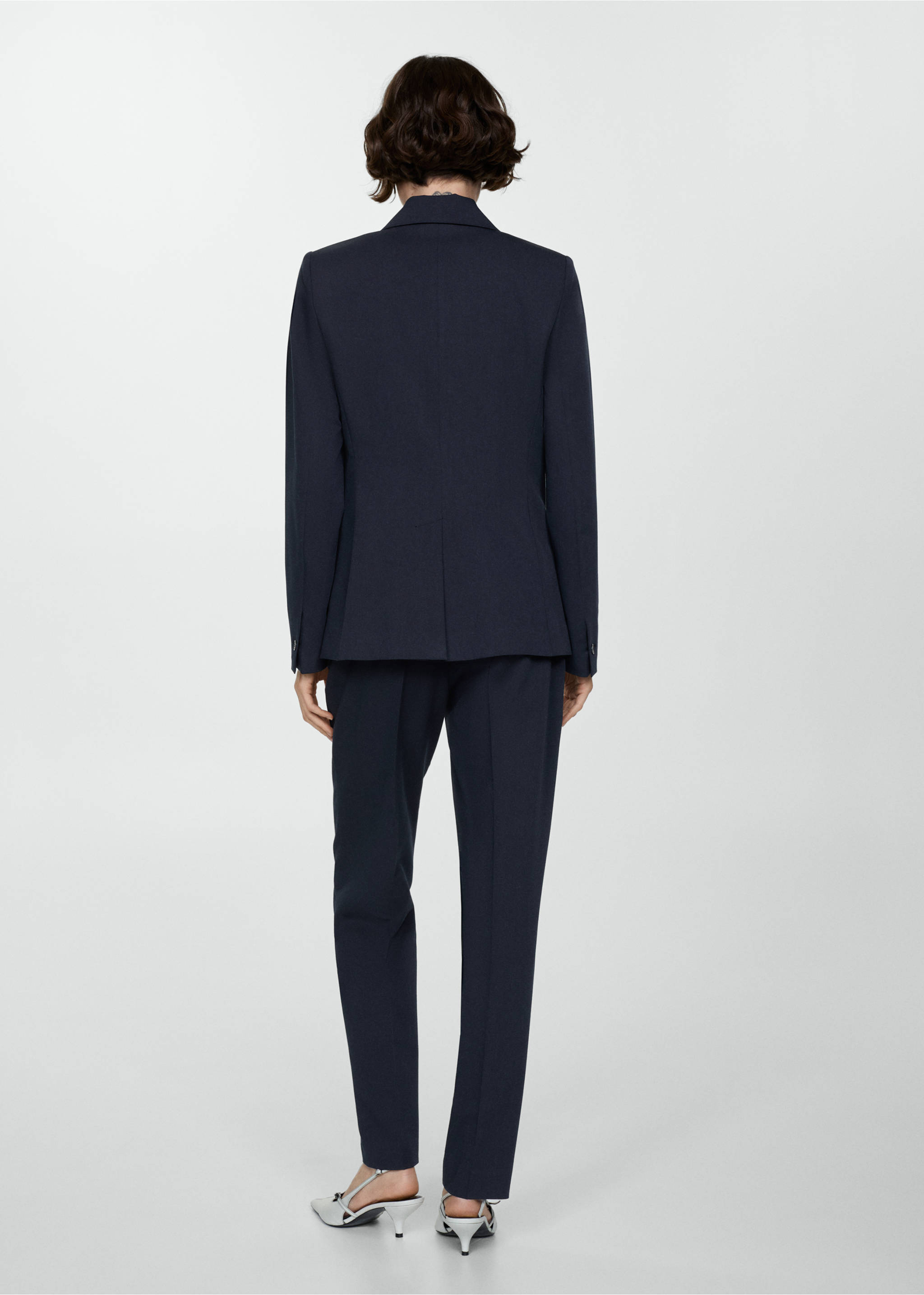 Fitted suit jacket - Reverse of the article, Dark Navy. Ref: 67059404-00.