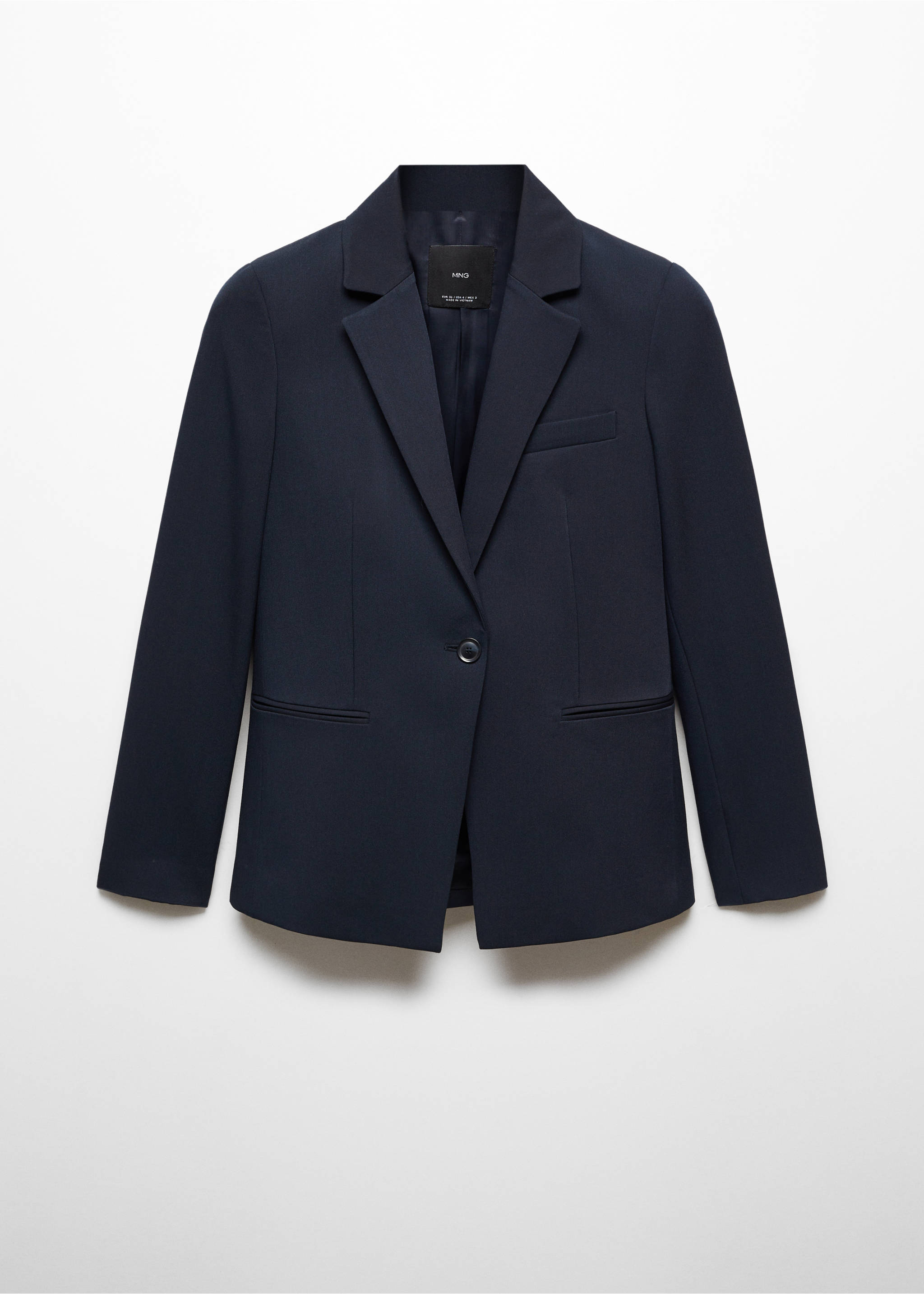 Fitted suit jacket - Article without model, Dark Navy. Ref: 67059404-00.
