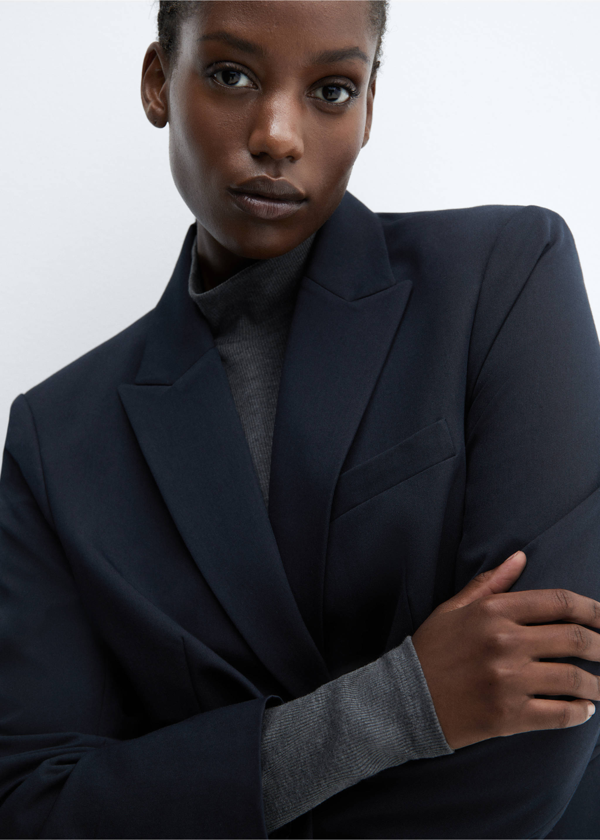 Fitted suit jacket - Details of the article 4, Dark Navy. Ref: 67059404-00.