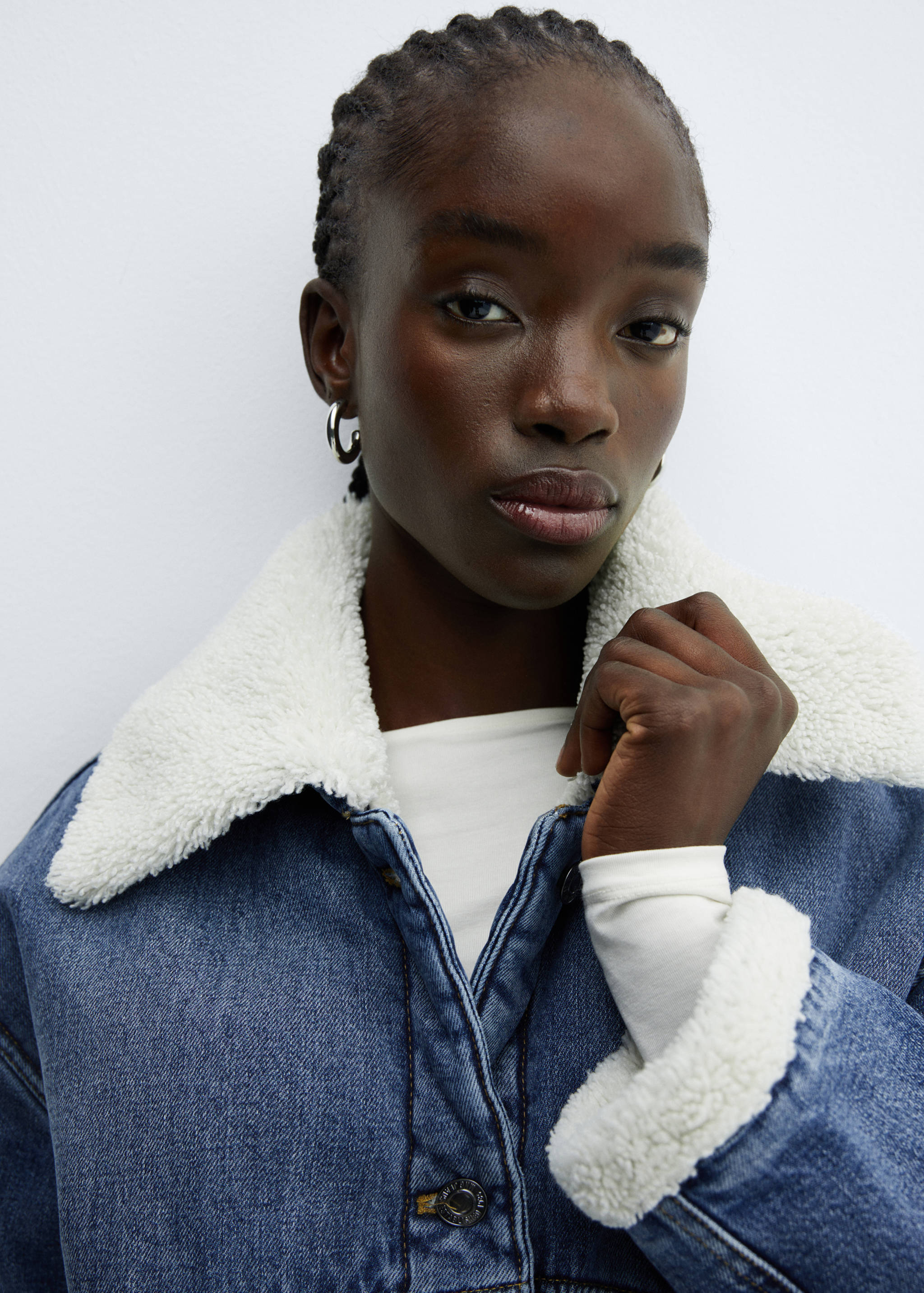 Oversized shearling-effect jacket - Details of the article 1