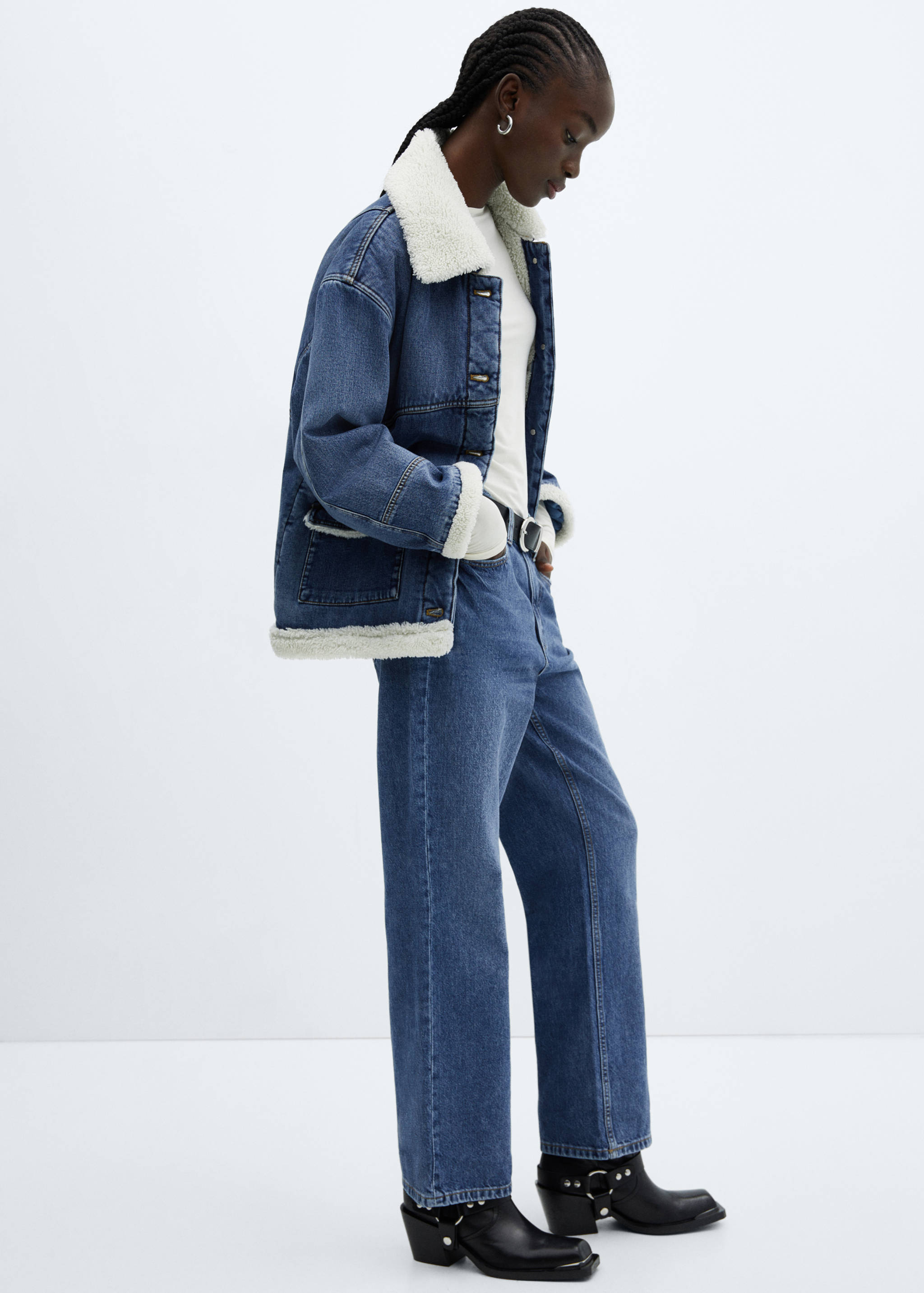 Oversized shearling-effect jacket - Details of the article 2
