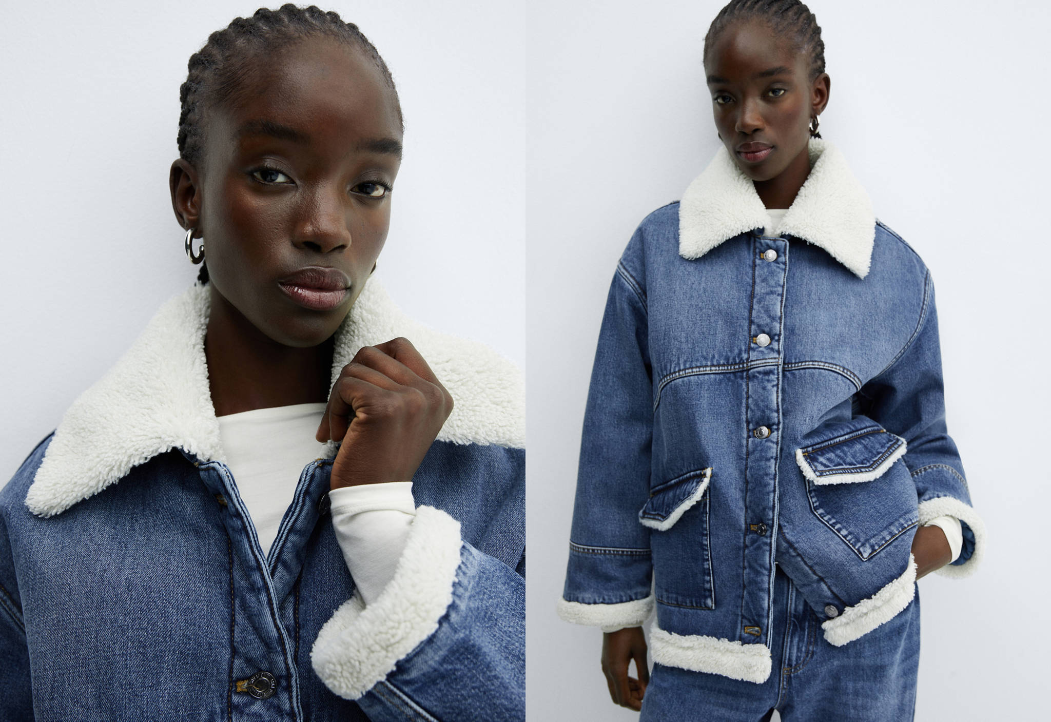 Oversized shearling-effect jacket - Panoramic plane