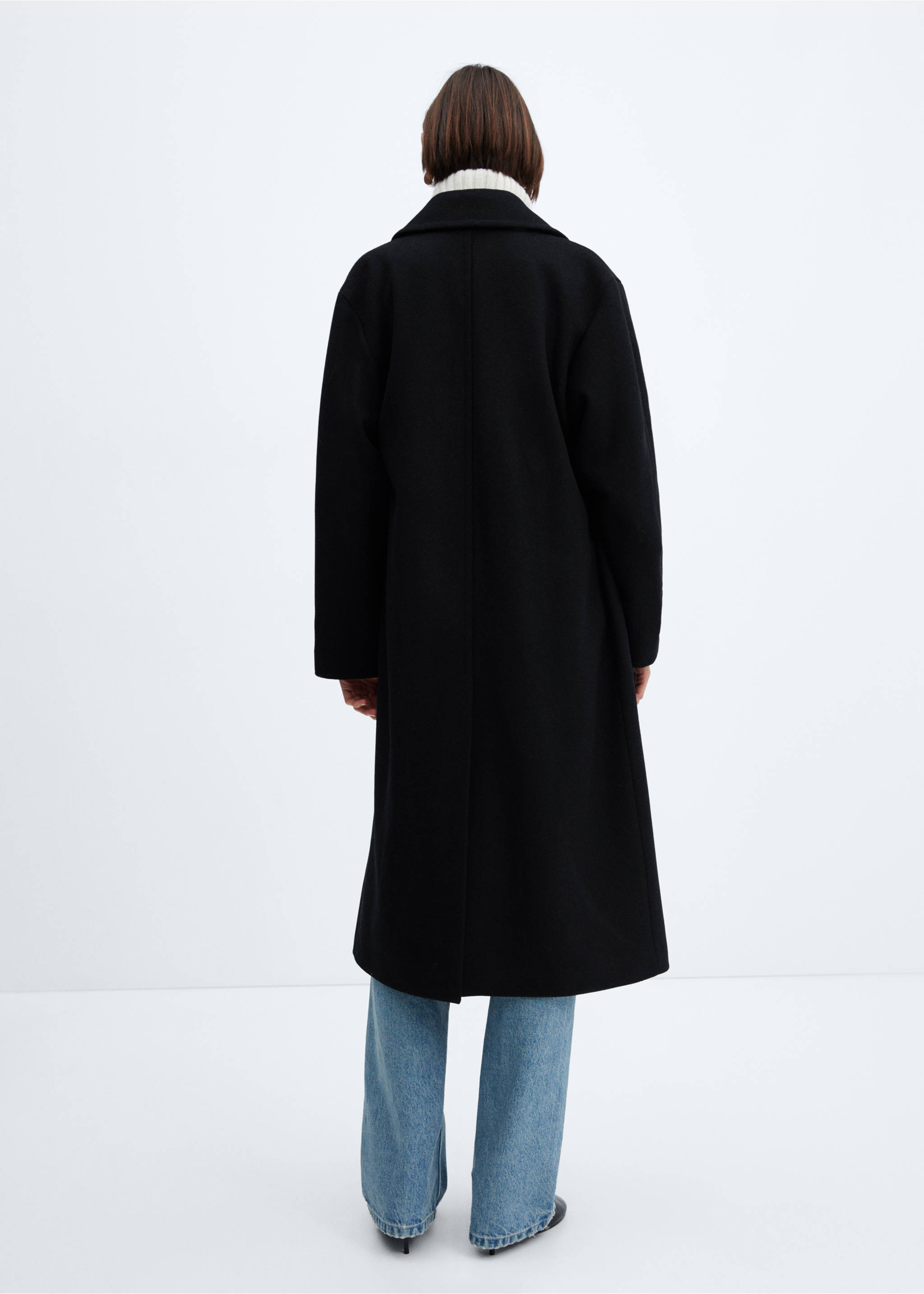 Manteau laine oversize - Verso de l’article, Noir. Ref: 67060448-00.