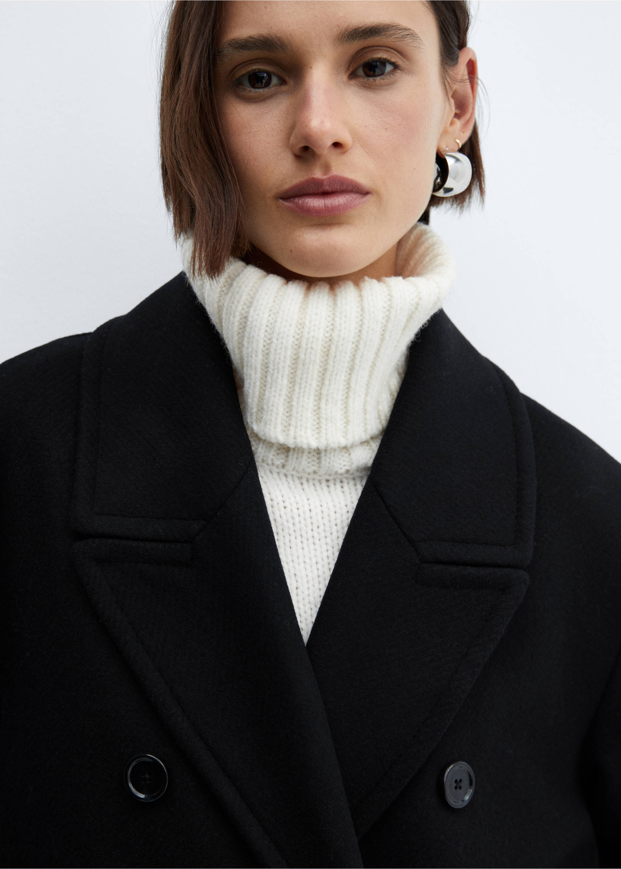Manteau laine oversize - Détail de l'article 1, Noir. Ref: 67060448-00.