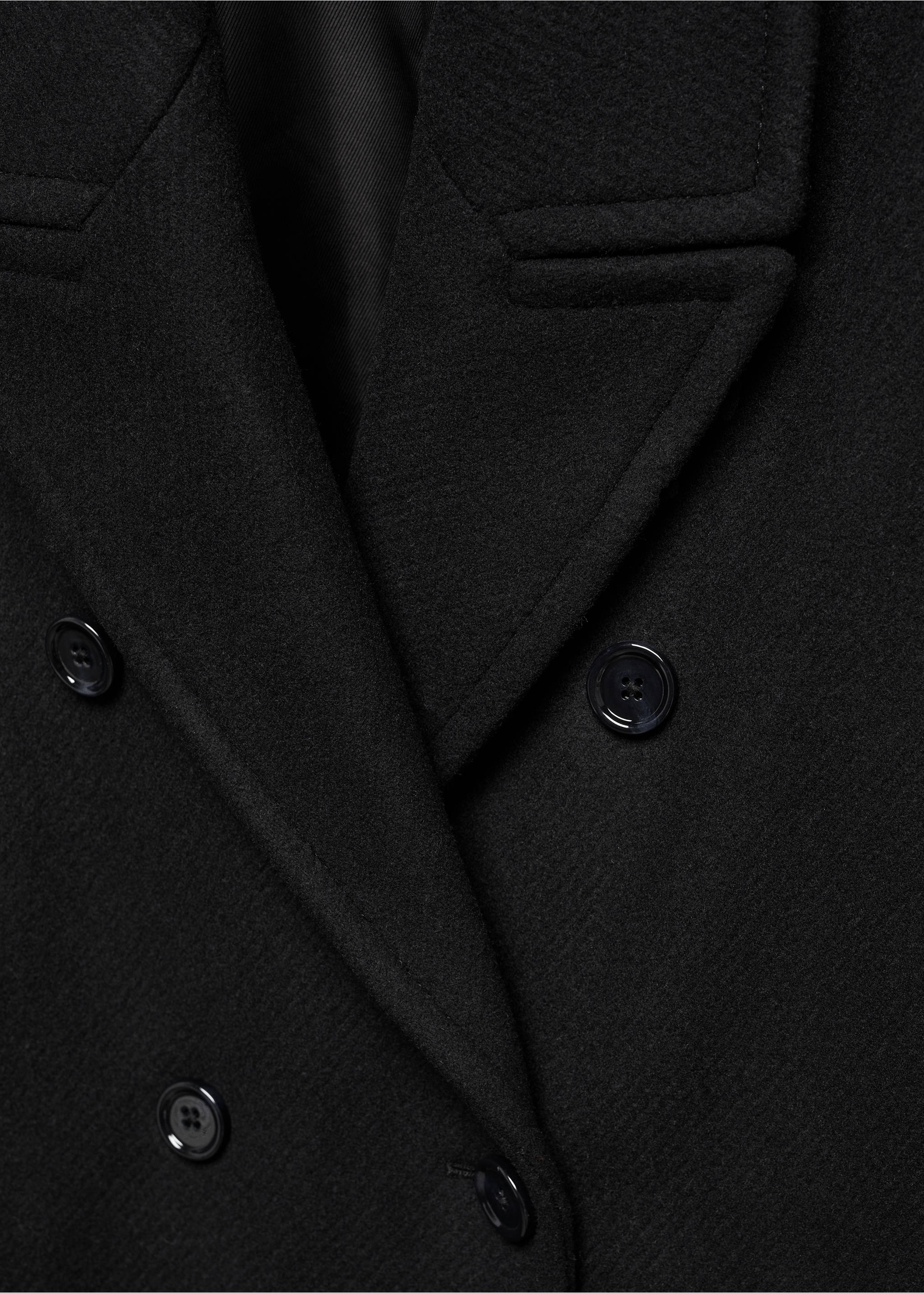 Manteau laine oversize - Détail de l'article 8, Noir. Ref: 67060448-00.