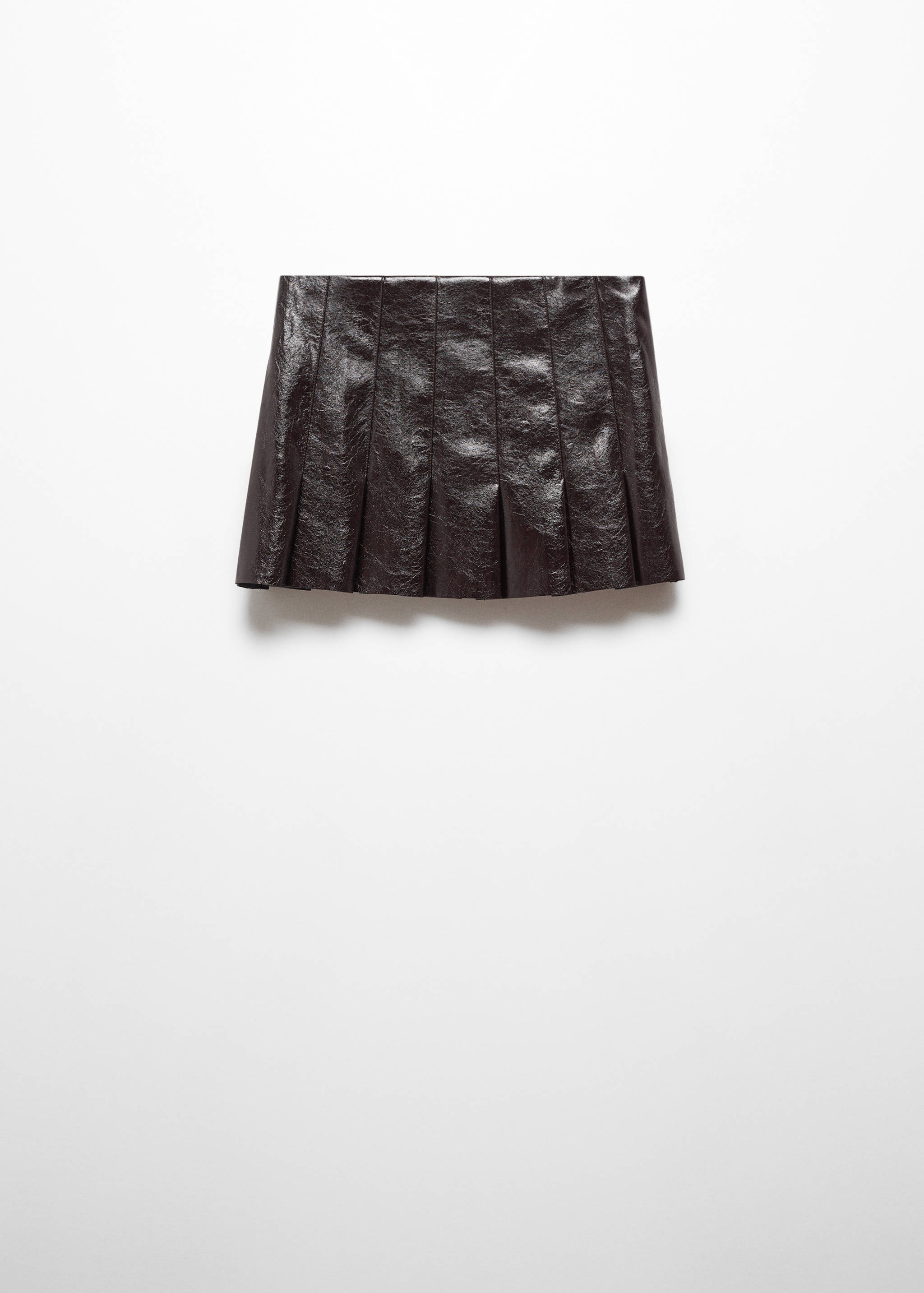 Faux-leather pleated mini-skirt - Article without model