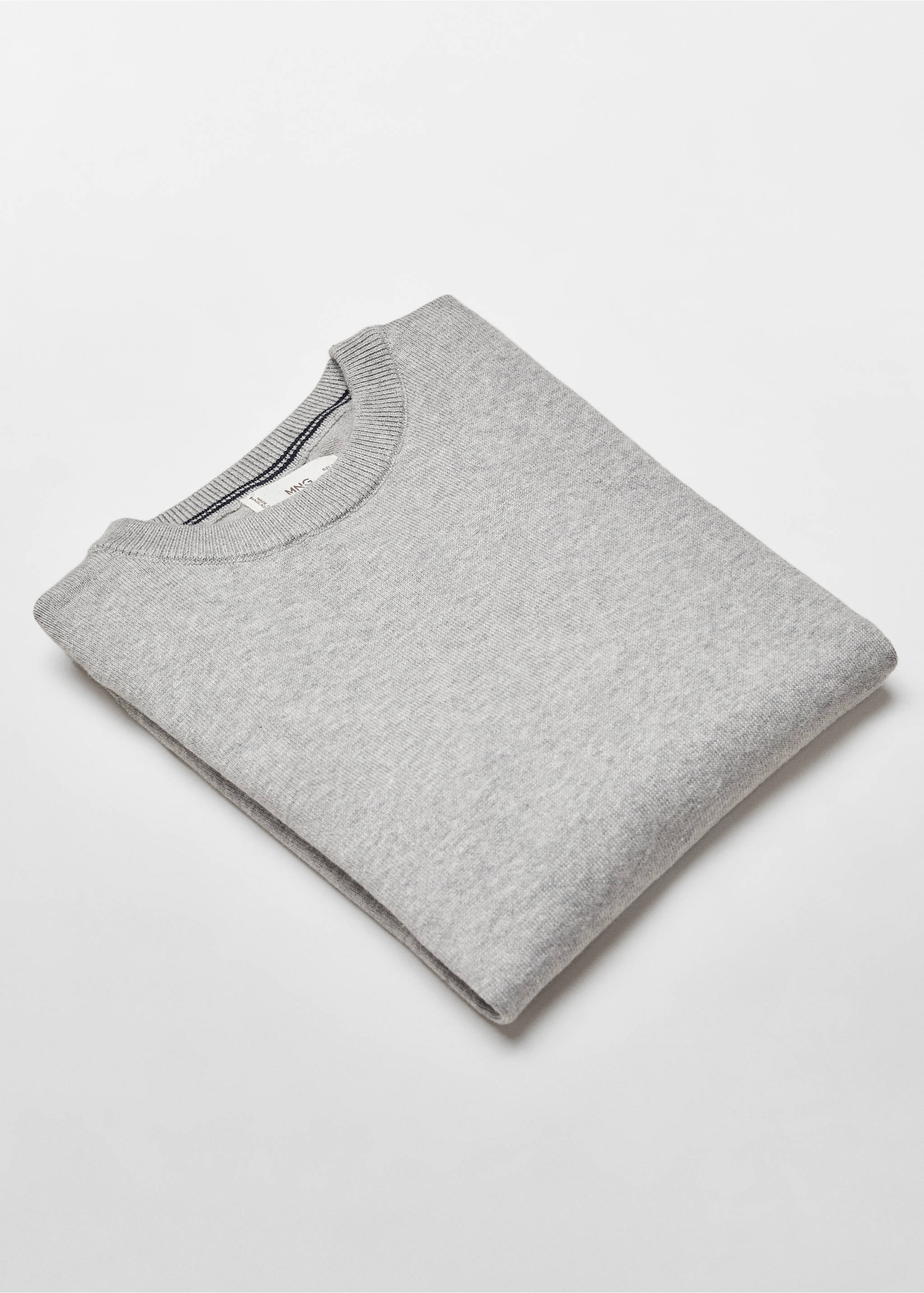 Knit cotton sweater - Details of the article 8, Medium Heather Grey. Ref: 67060458-00.