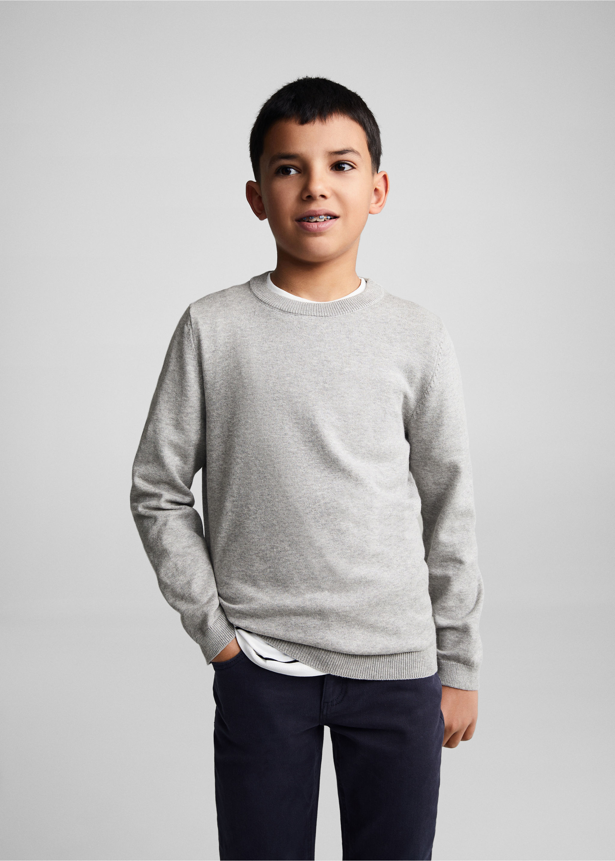 Pull-over jaspé coton - Plan moyen