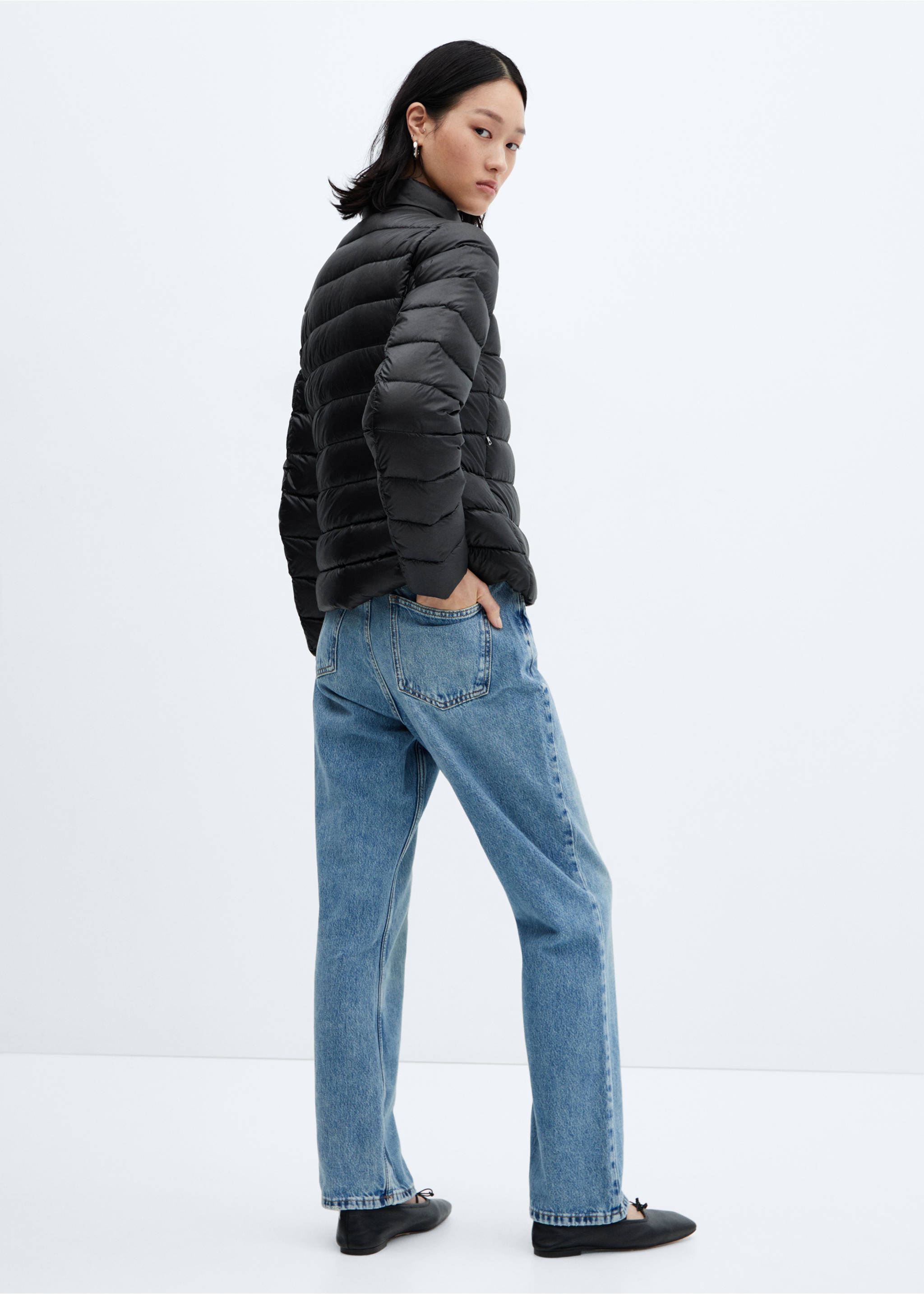 Puffer feather coat - Reverse of the article, Black. Ref: 67060464-00.