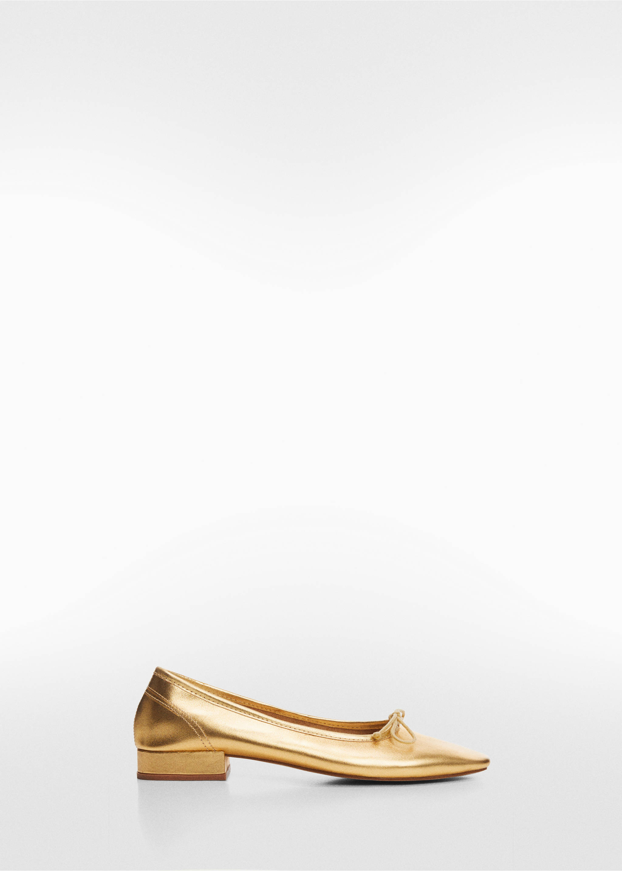 Leather ballet flats with bow - Article without model, Gold. Ref: 67060467-00.