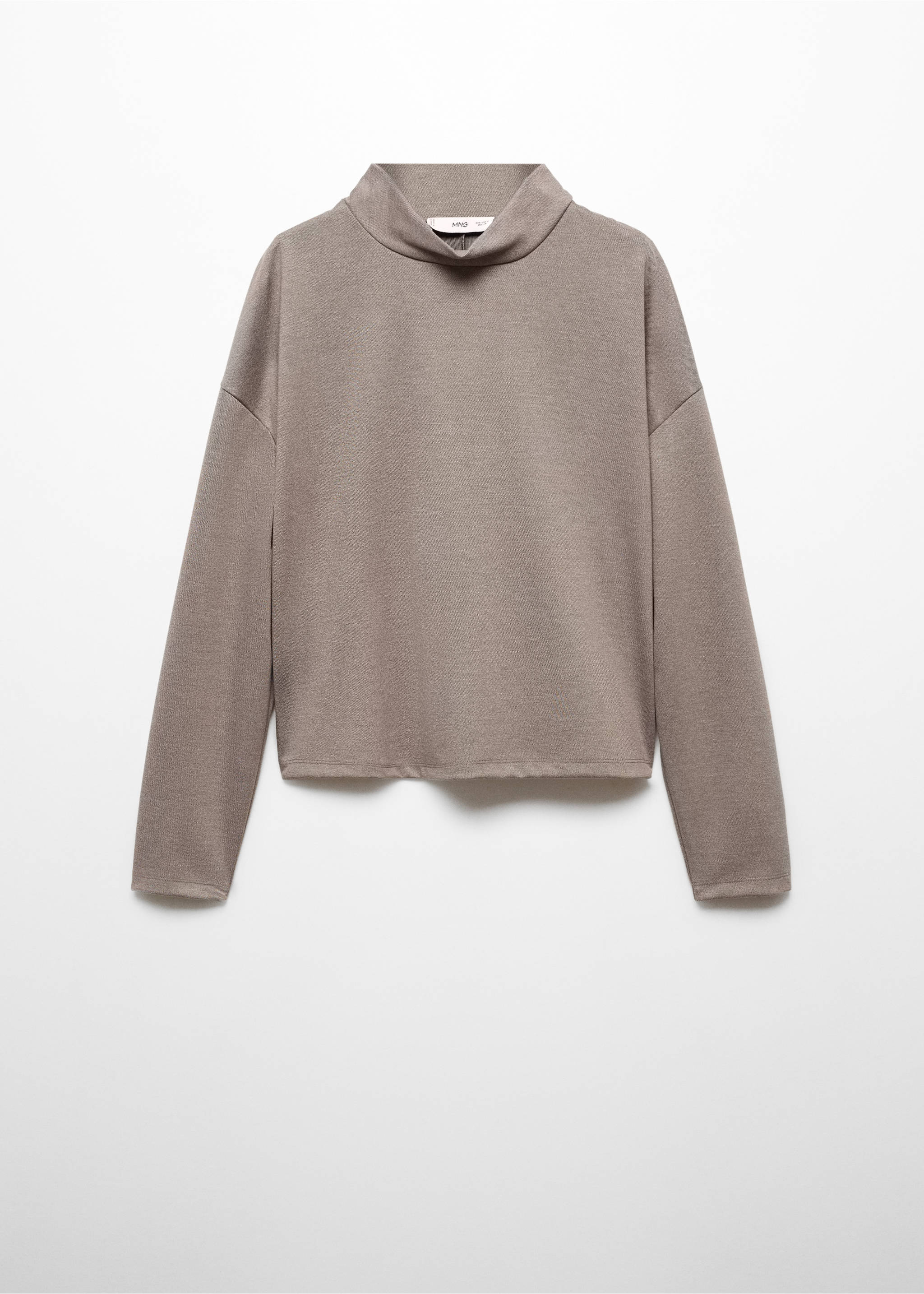 Cowl turtle neck sweatshirt - Article without model, Medium Brown. Ref: 67060469-00.