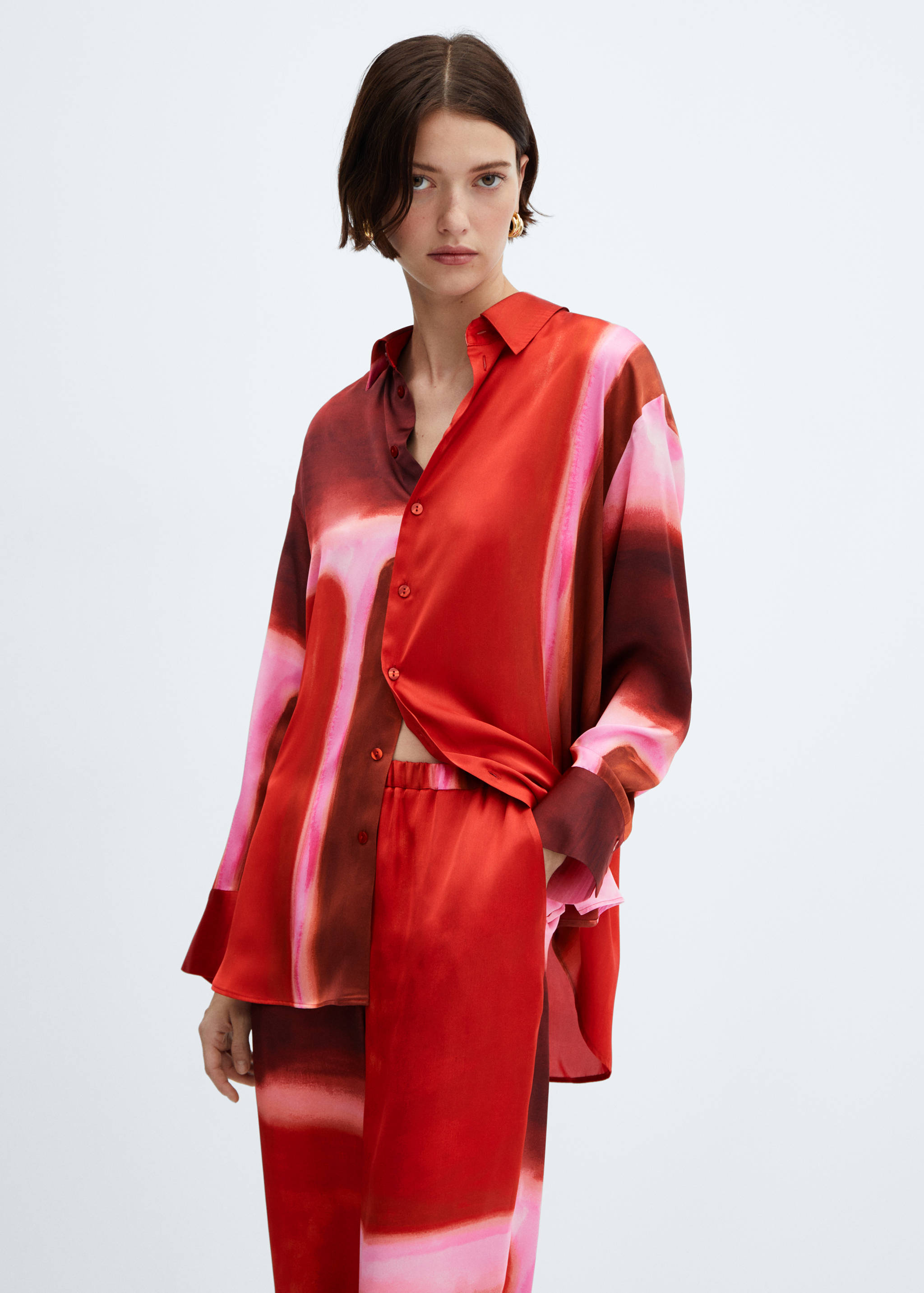 Satin tie-dye shirt - Medium plane