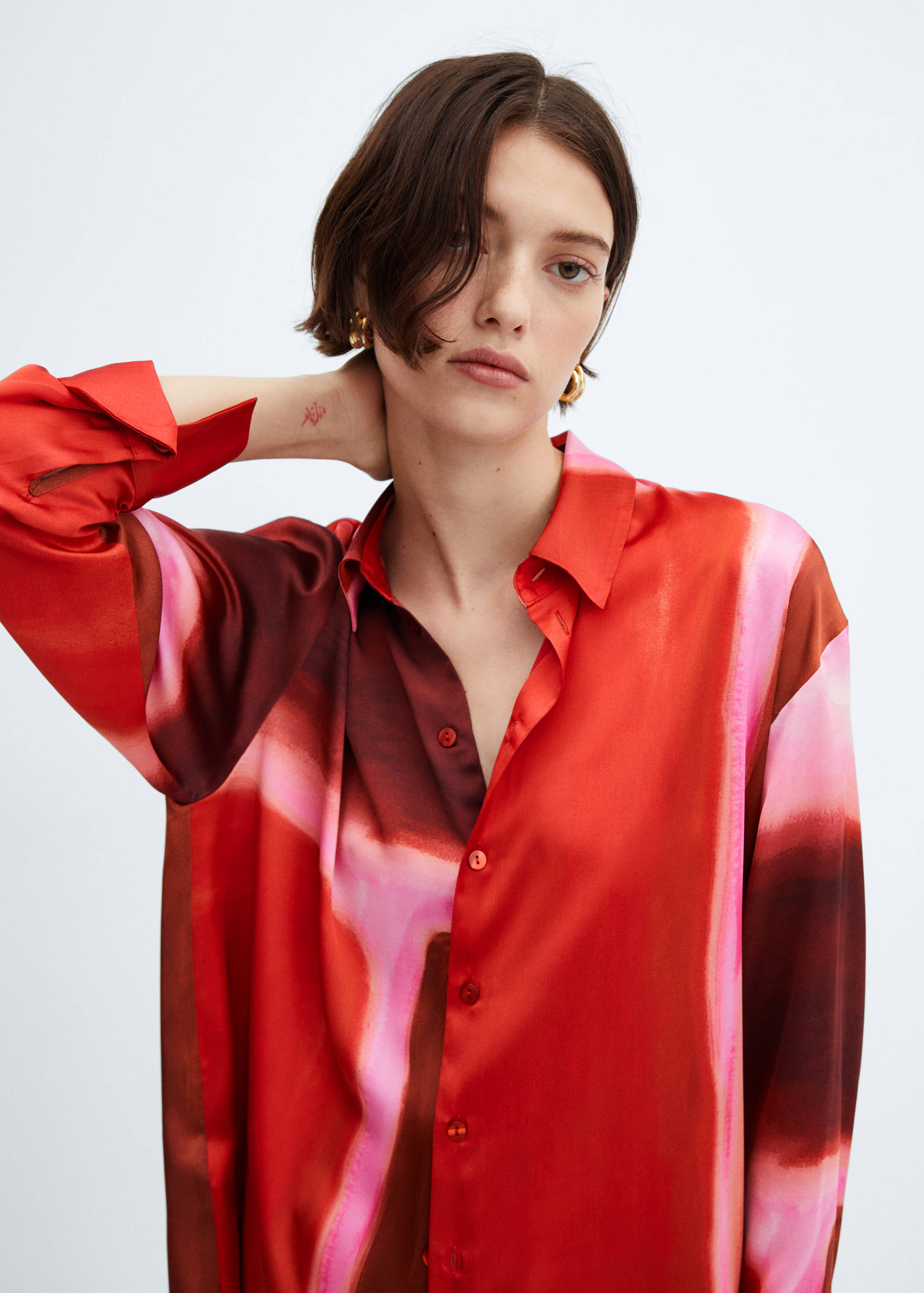 Satin tie-dye shirt - Details of the article 1