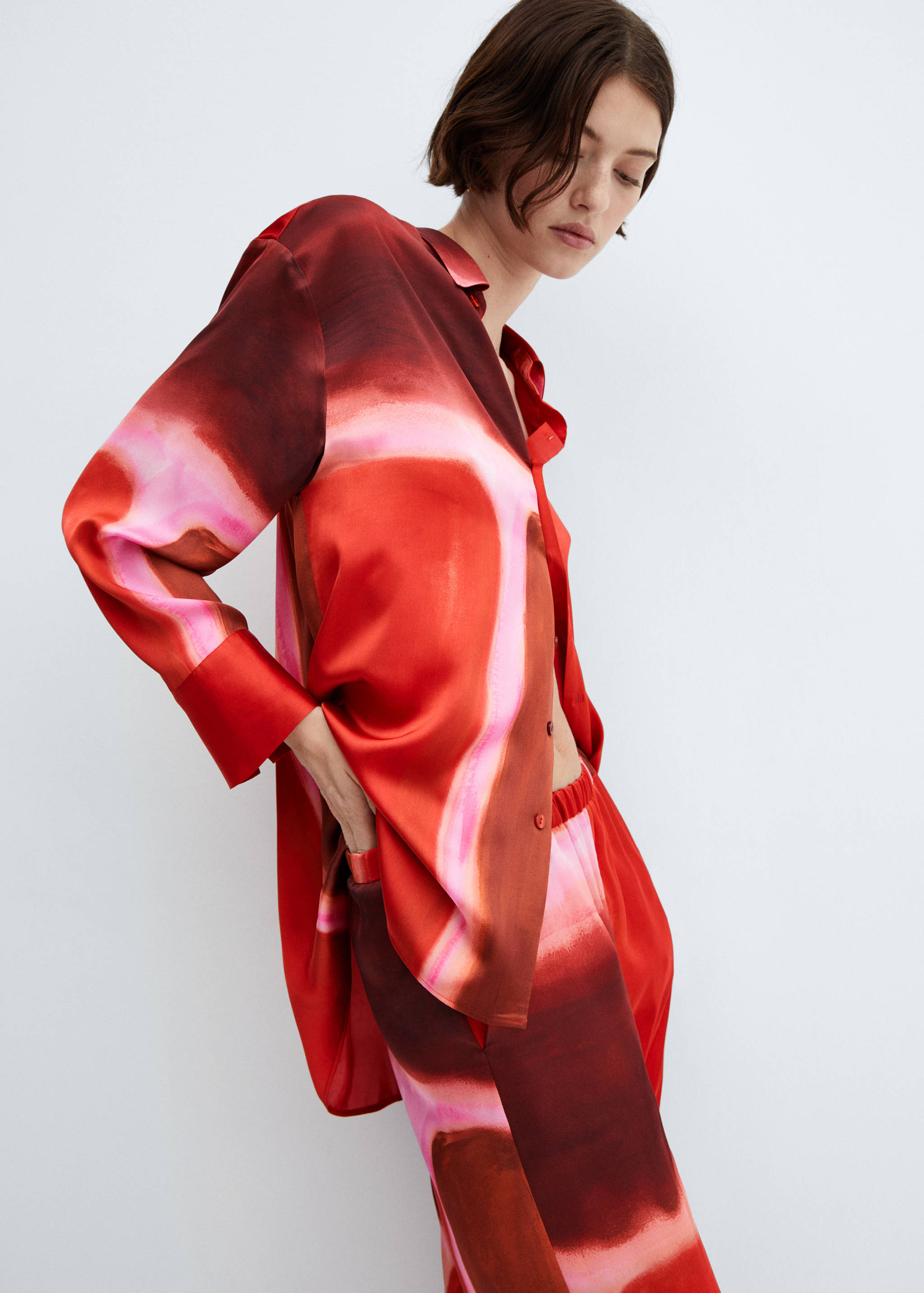 Satin tie-dye shirt - Details of the article 2