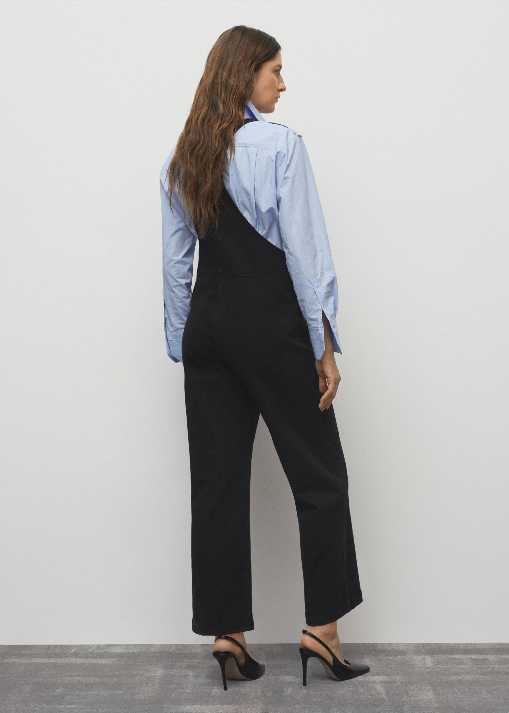 Salopette de grossesse en jean - Verso de l’article, Black denim. Ref: 67060476-00.
