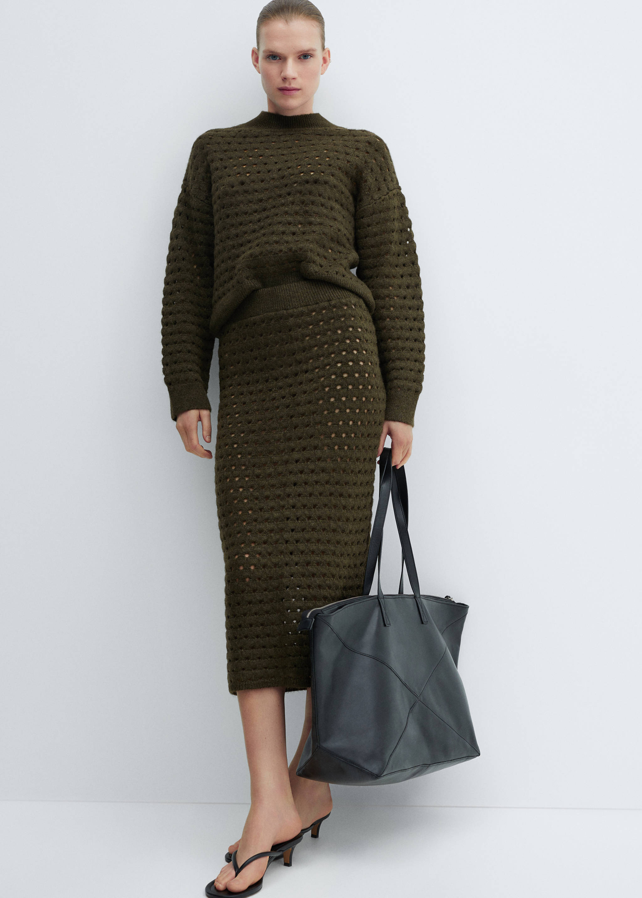 Falda punto detalles calados - Plano general