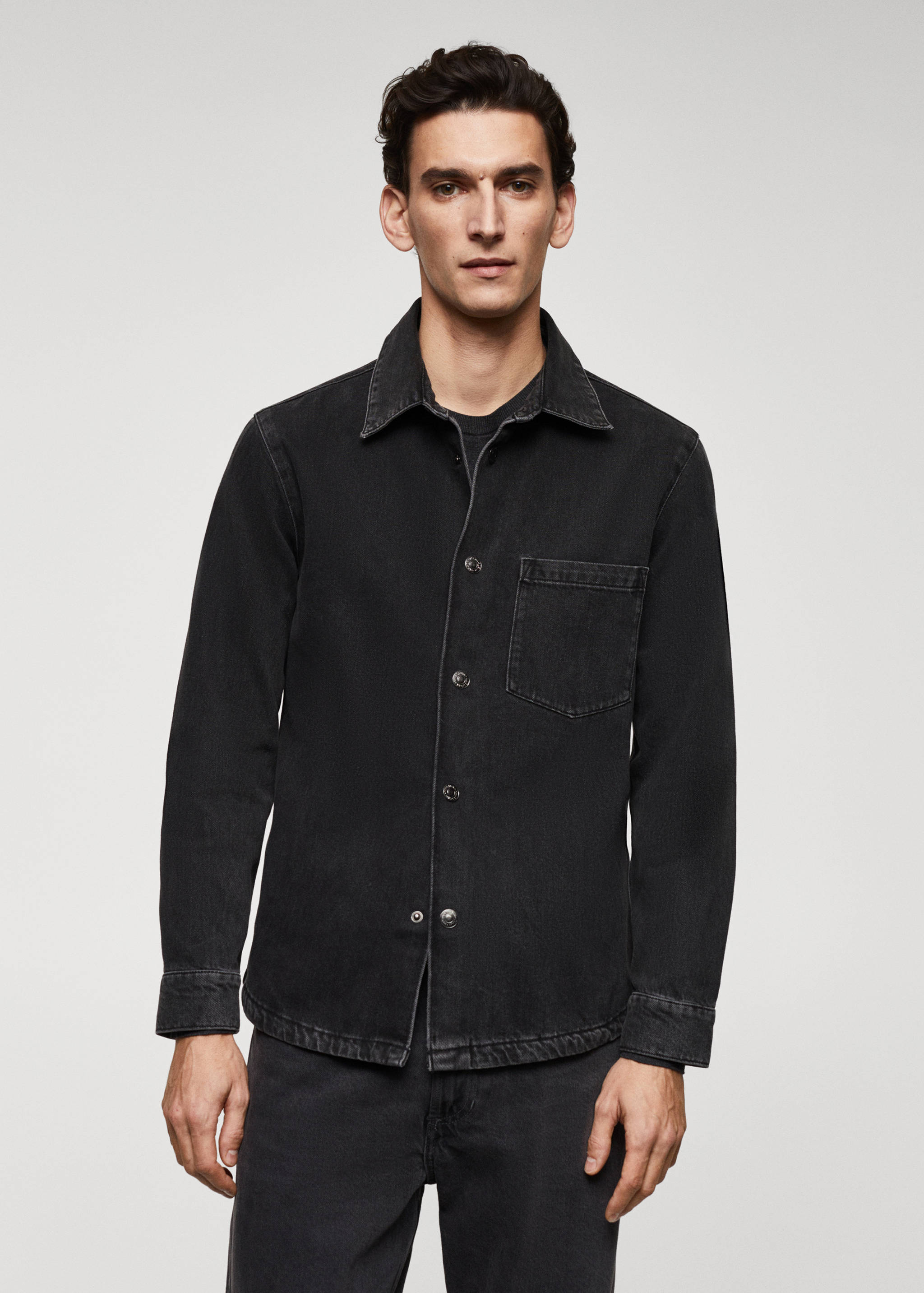 Pocket denim overshirt - Medium plane