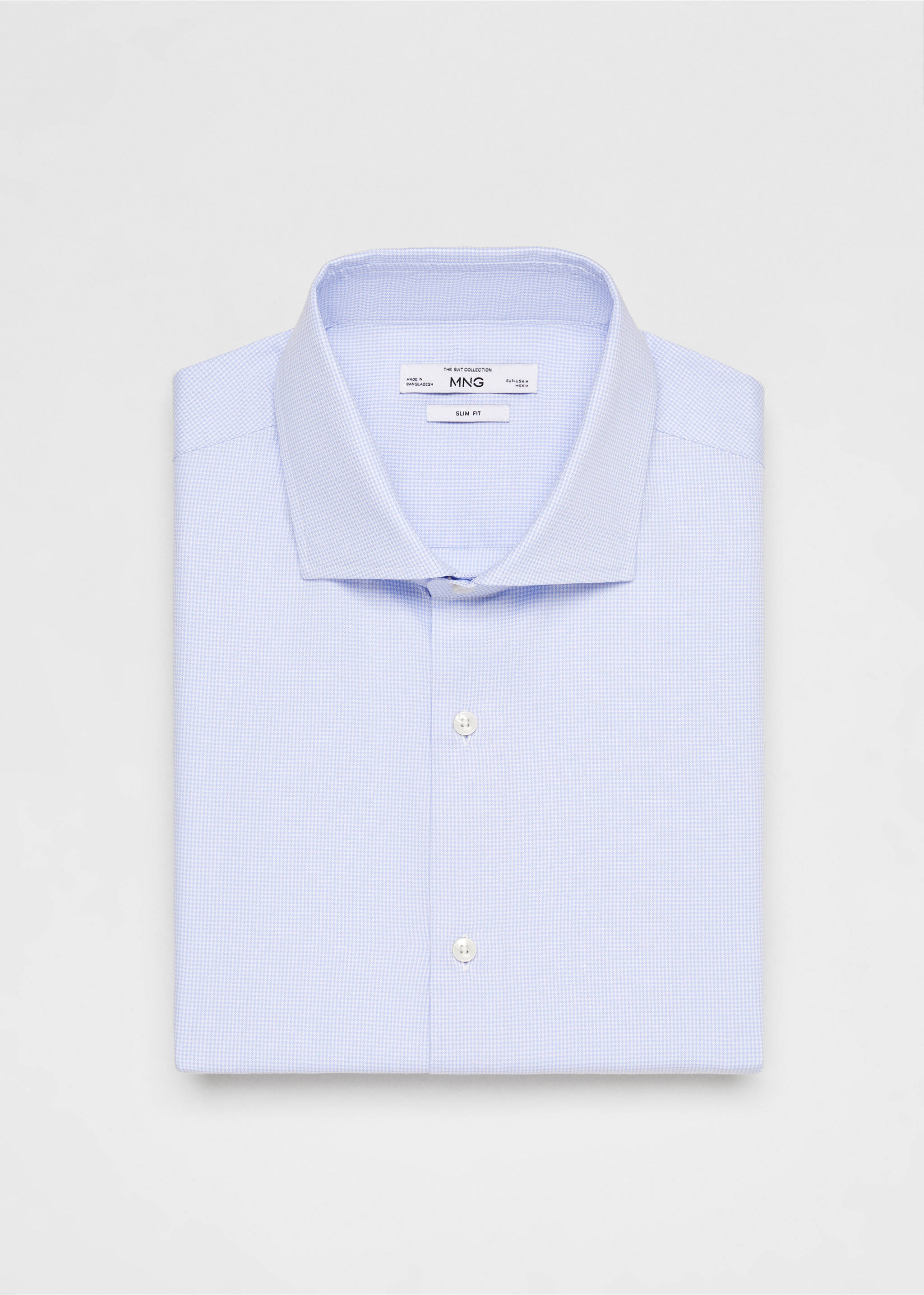 Chemise costume slim fit structurée - Détail de l'article 8, Bleu ciel. Ref: 67060623-00.