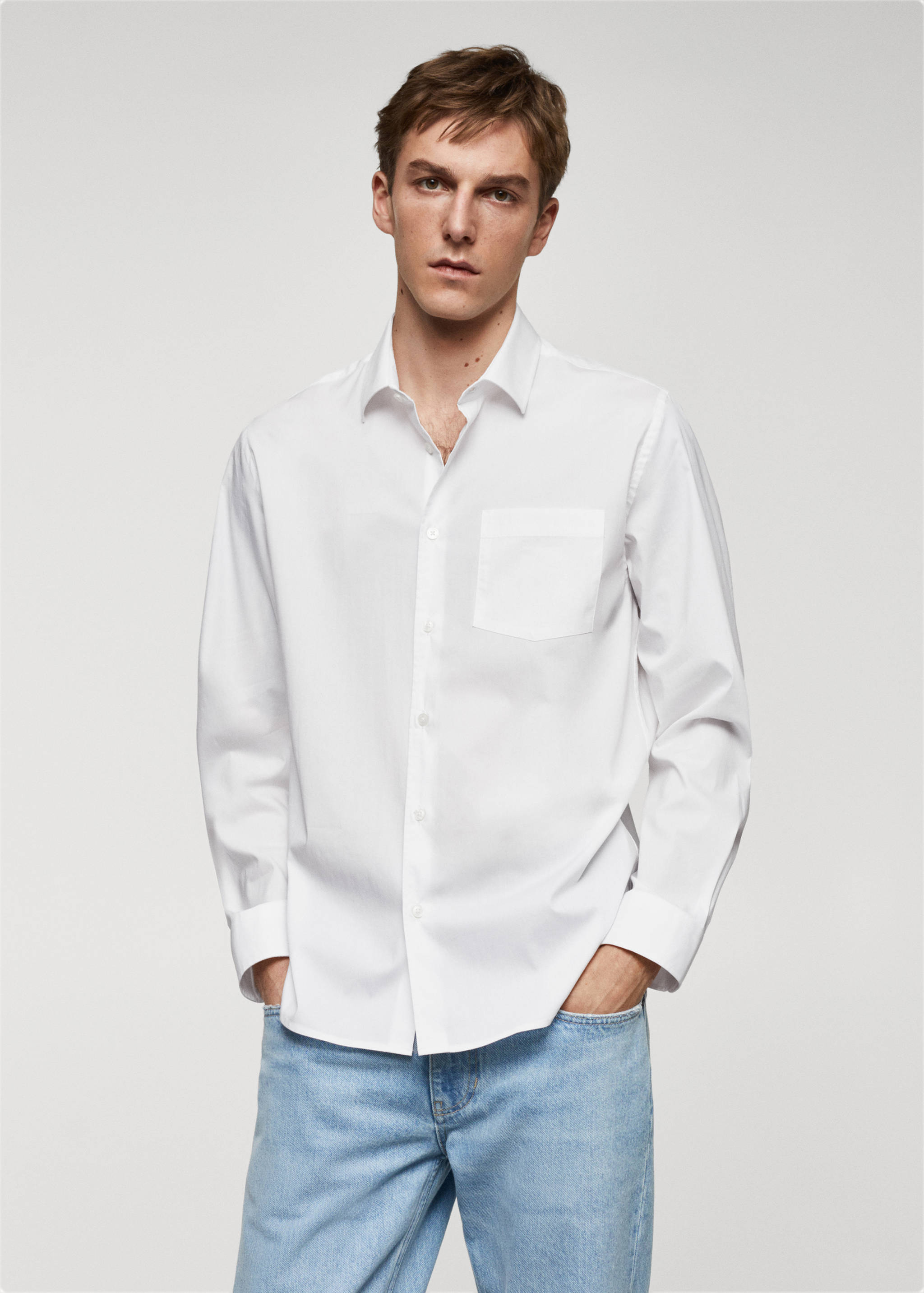 Classic-fit poplin shirt - Medium plane