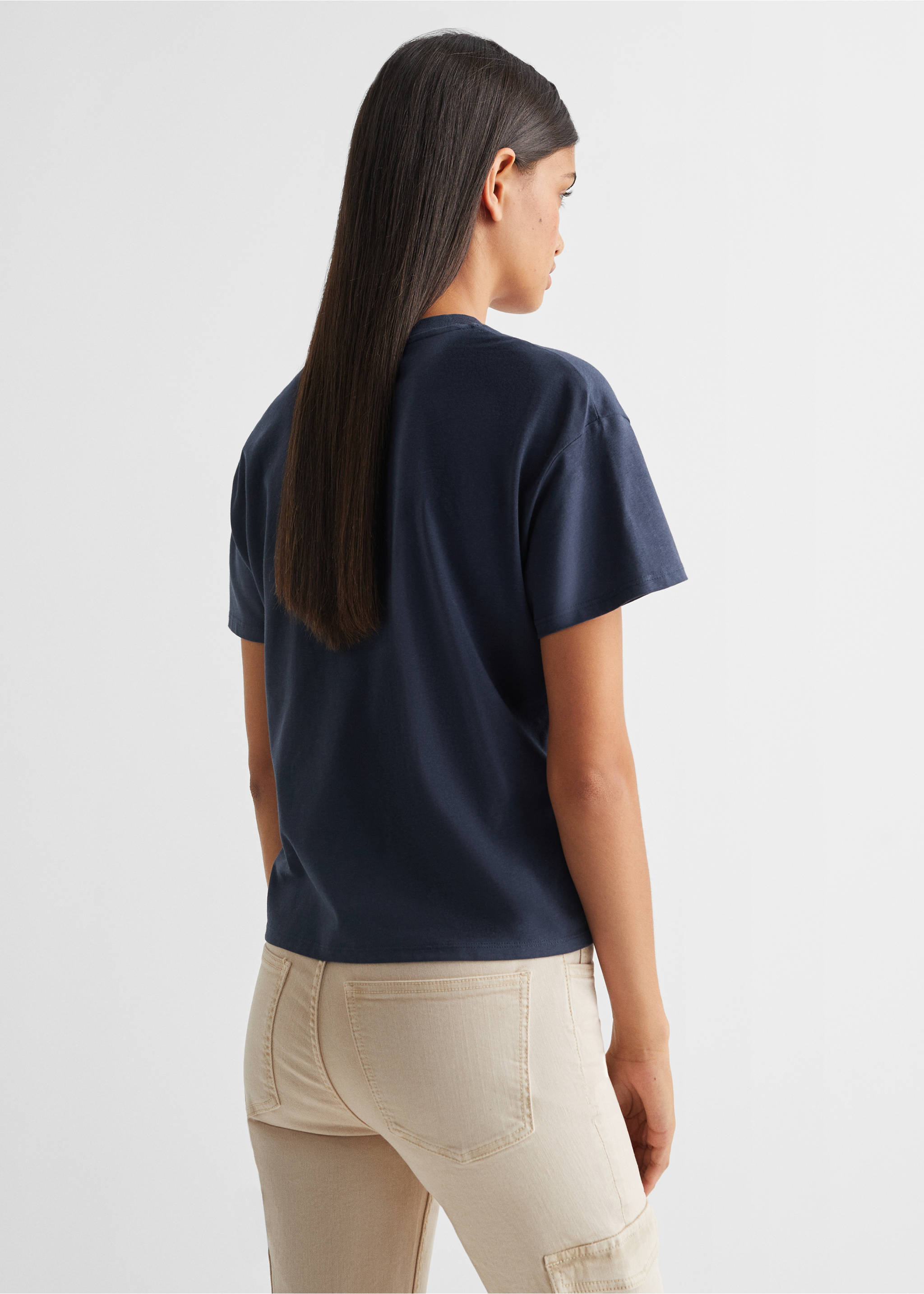 T-shirt message imprimé - Verso de l’article, Bleu marine foncé. Ref: 67060632-00.