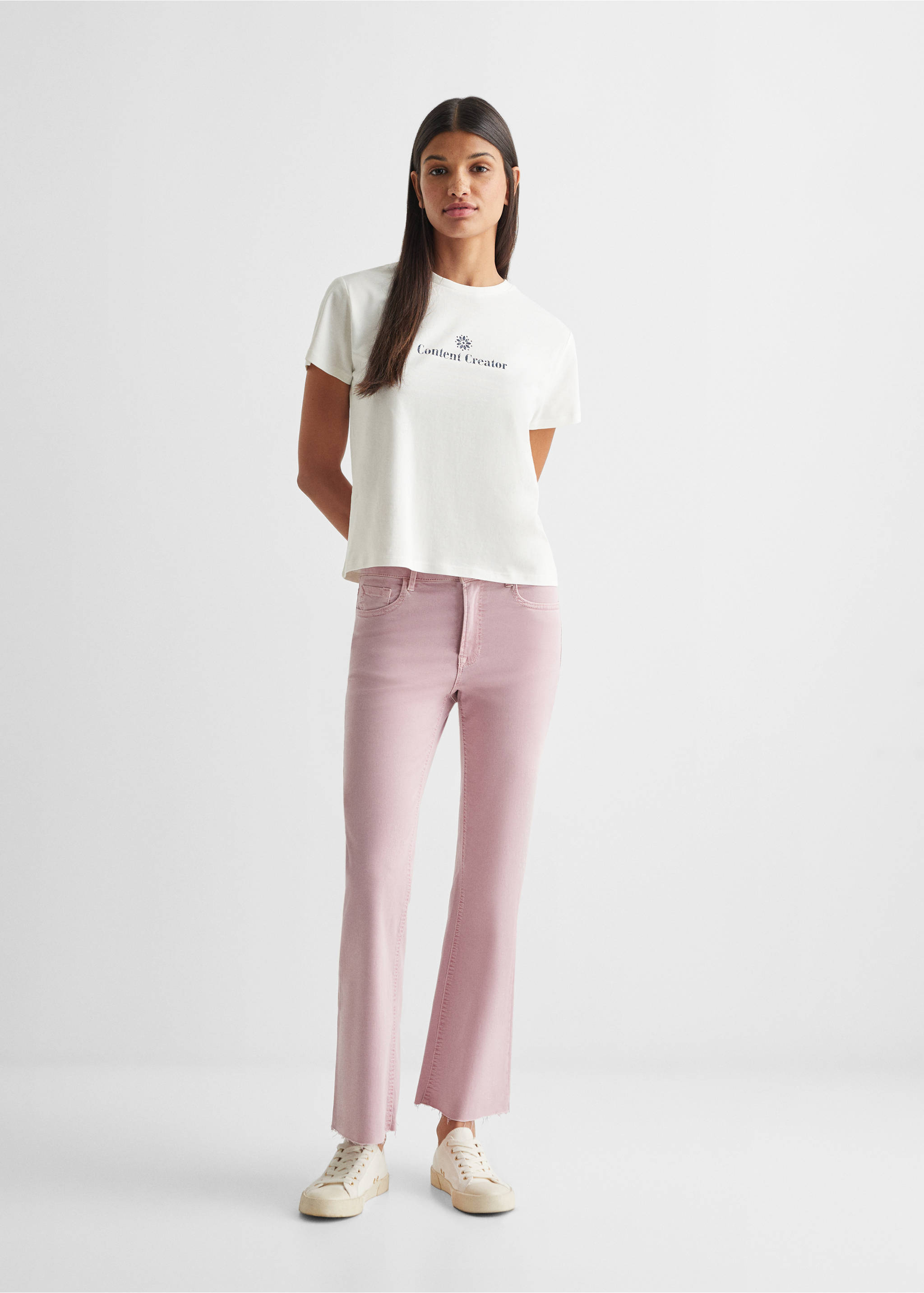 T-shirt message imprimé - Plan général, Blanc cassé. Ref: 67060633-00.