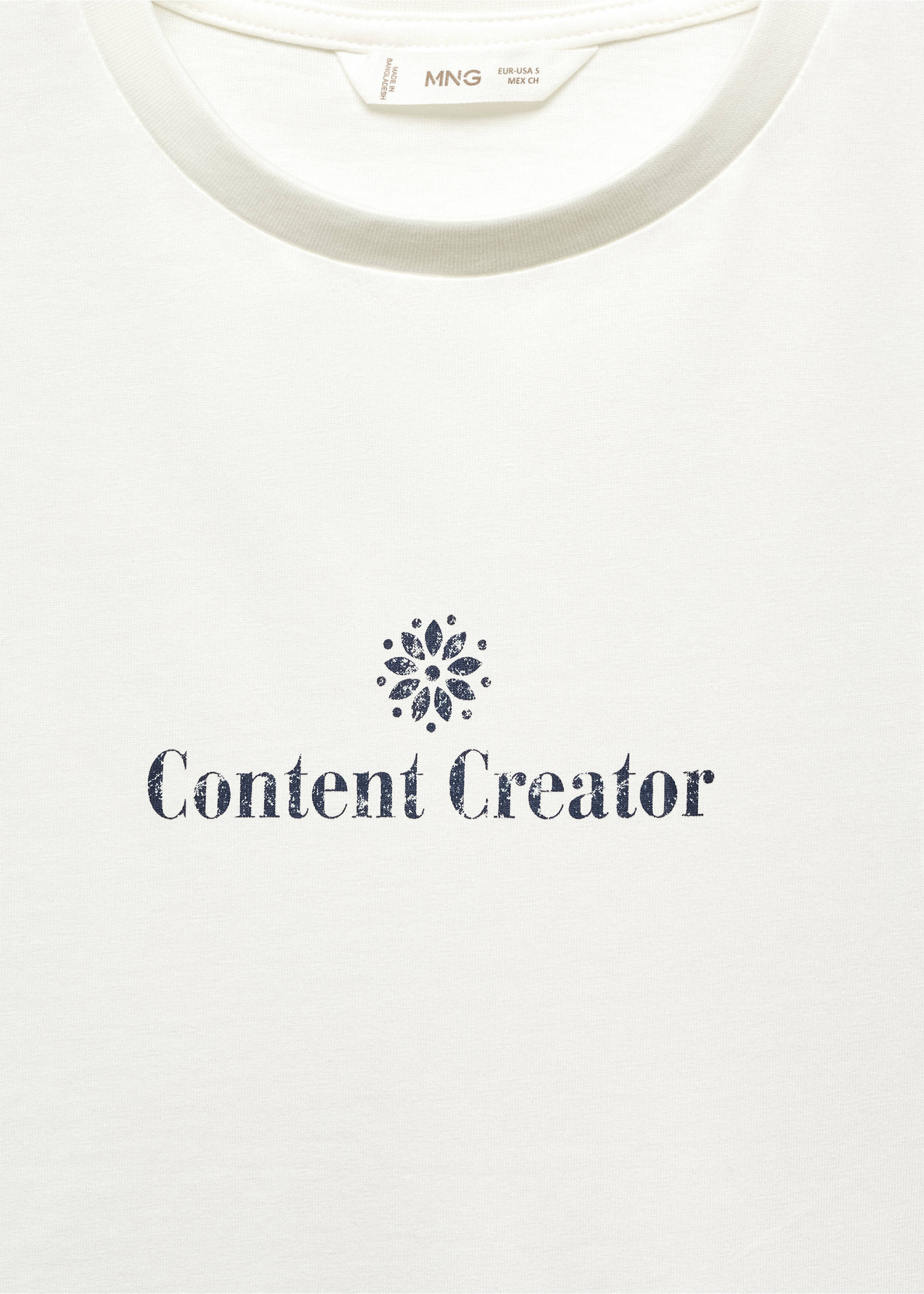 T-shirt message imprimé - Détail de l'article 8, Blanc cassé. Ref: 67060633-00.