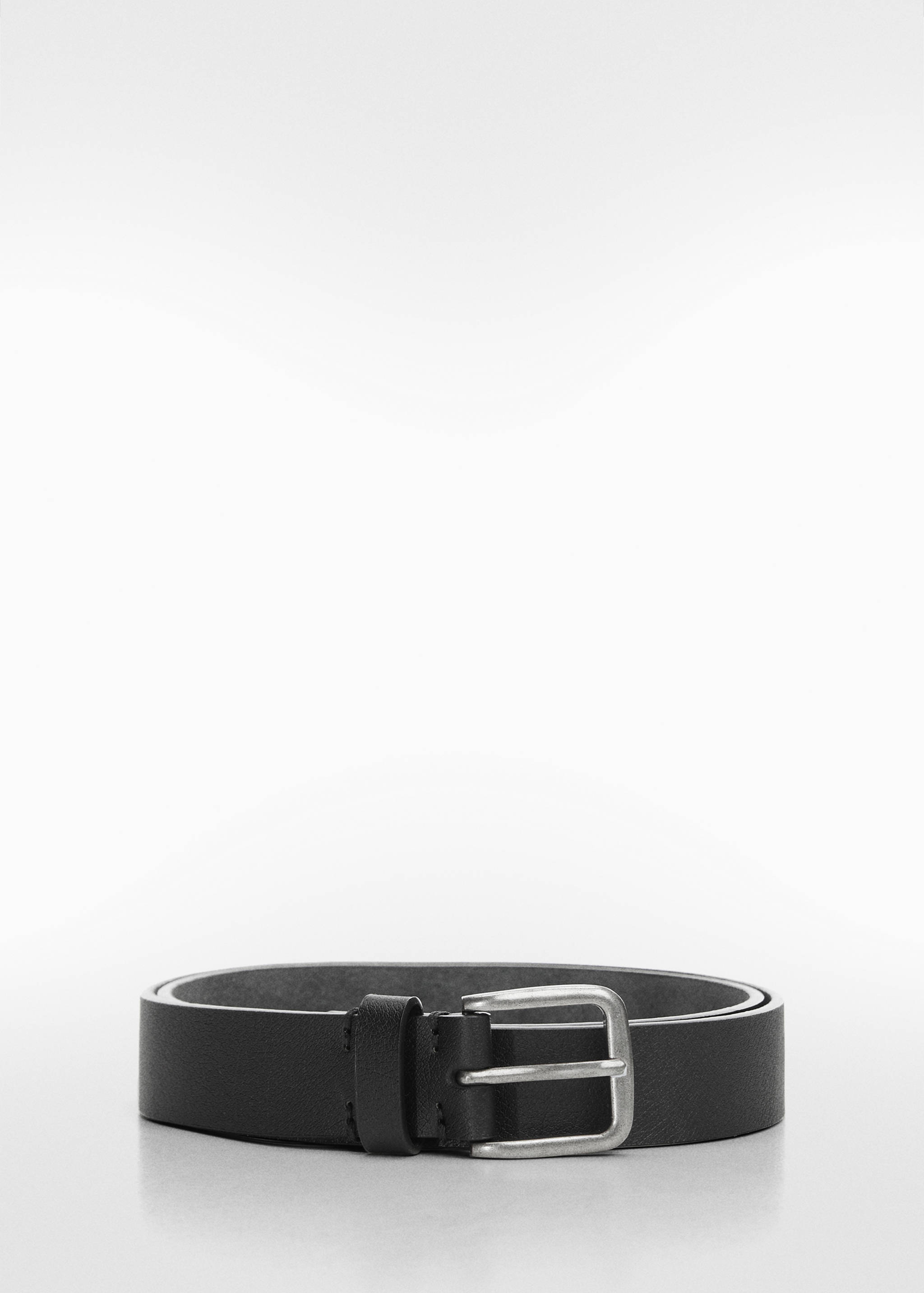 Leather belt with square buckle - Article without model